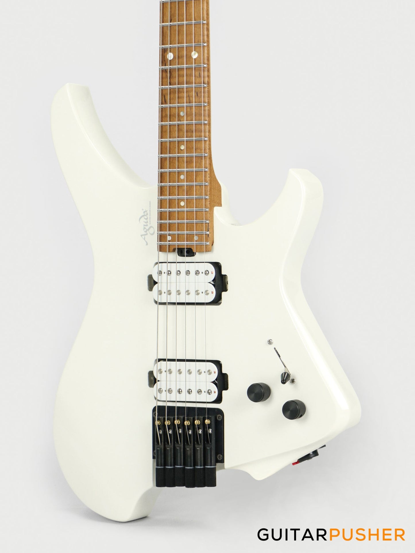Aguda Musicboy Headless Electric Guitar Alder Body Roasted Maple Fretboard - Snow White