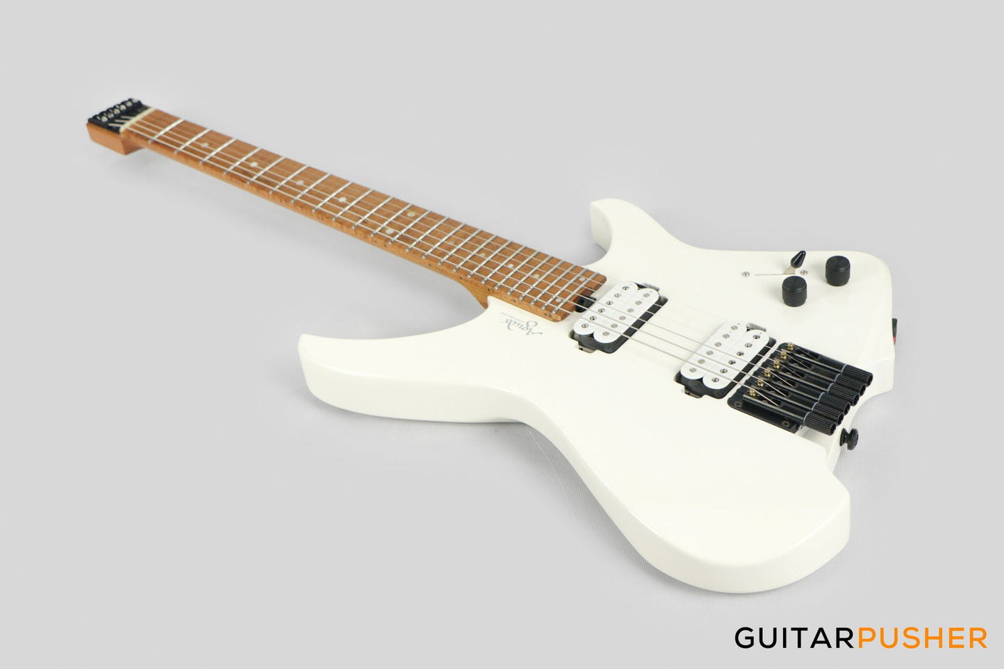 Aguda Musicboy Headless Electric Guitar Alder Body Roasted Maple Fretboard - Snow White