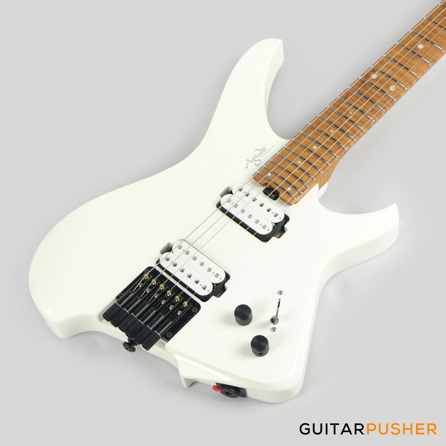 Aguda Musicboy Headless Electric Guitar Alder Body Roasted Maple Fretboard - Snow White