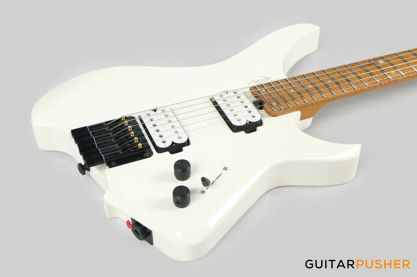 Aguda Musicboy Headless Electric Guitar Alder Body Roasted Maple Fretboard - Snow White