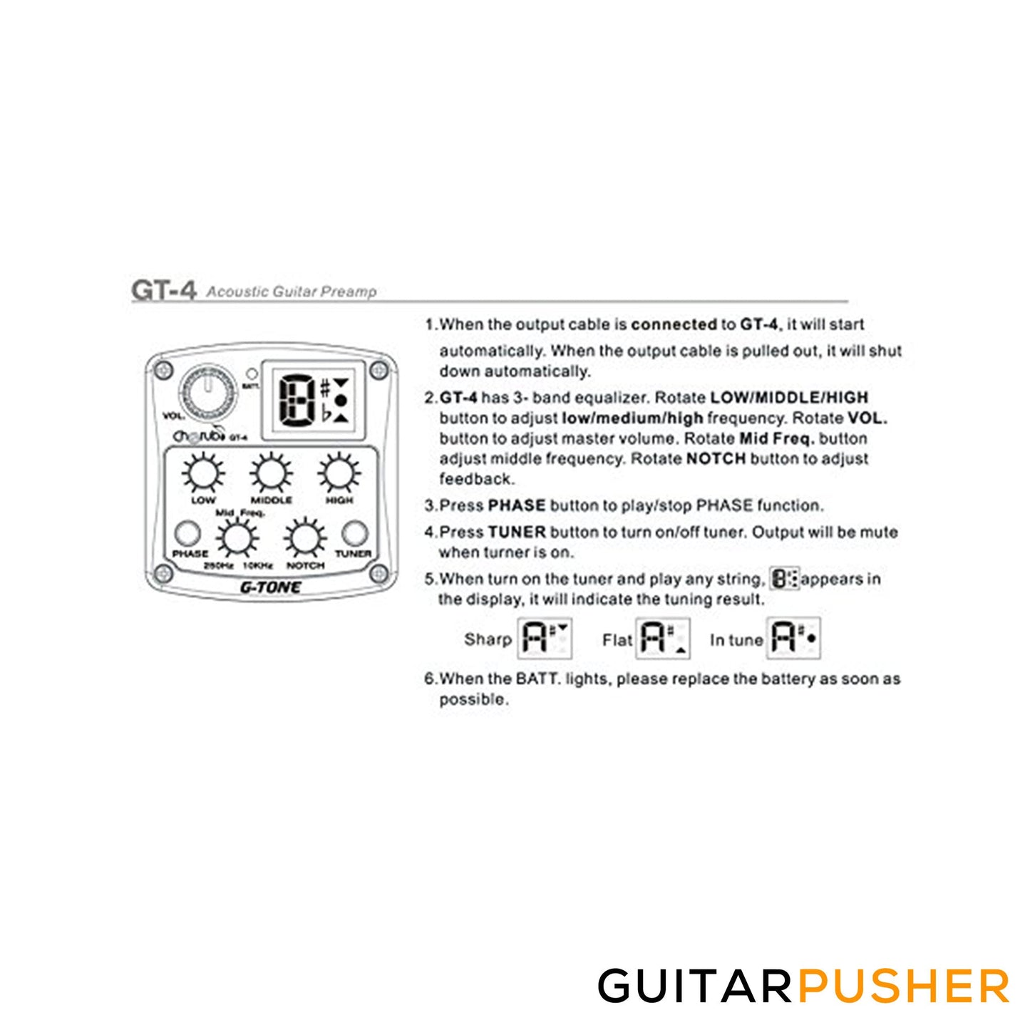 Cherub G-Tone GT-4 Acoustic Guitar Pickup