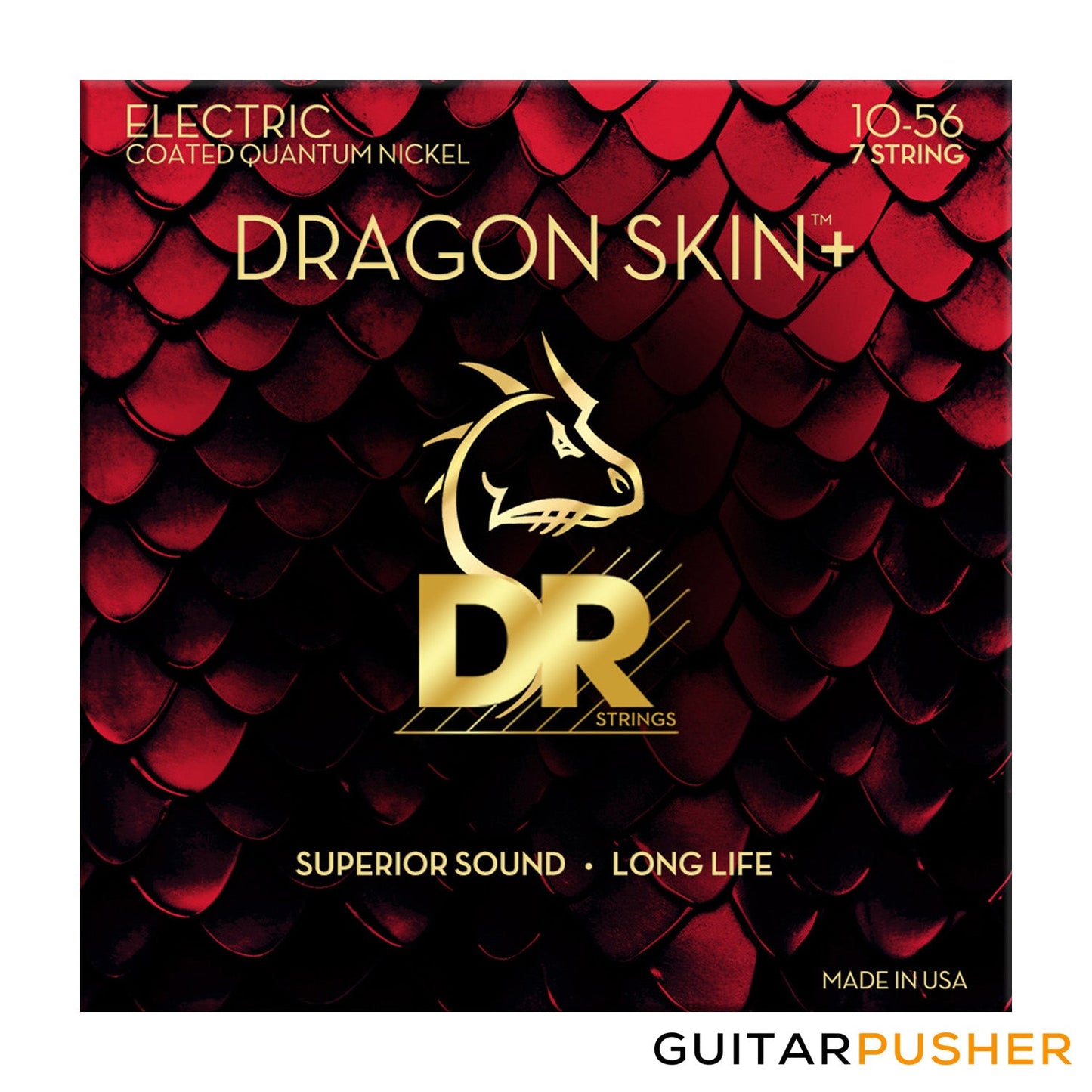 DR DEQ7-10 Dragon Skin+ Micro-Thin Coated 7-String Medium Electric Guitar Strings 10-56 (10 13 17 26 36 46 56)