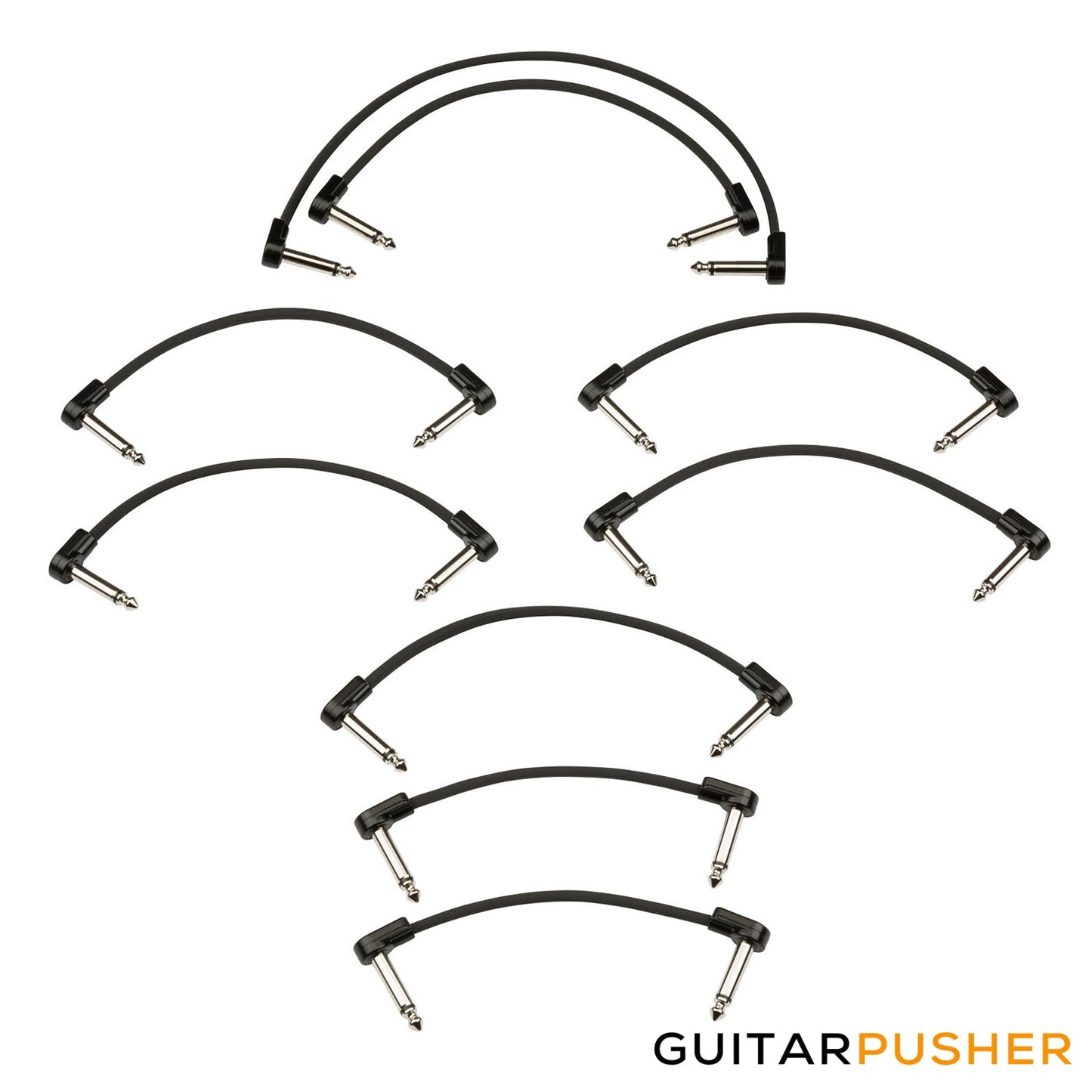 Fender Blockchain Patch Cable Kit, R/A, Black - 6 pcs.