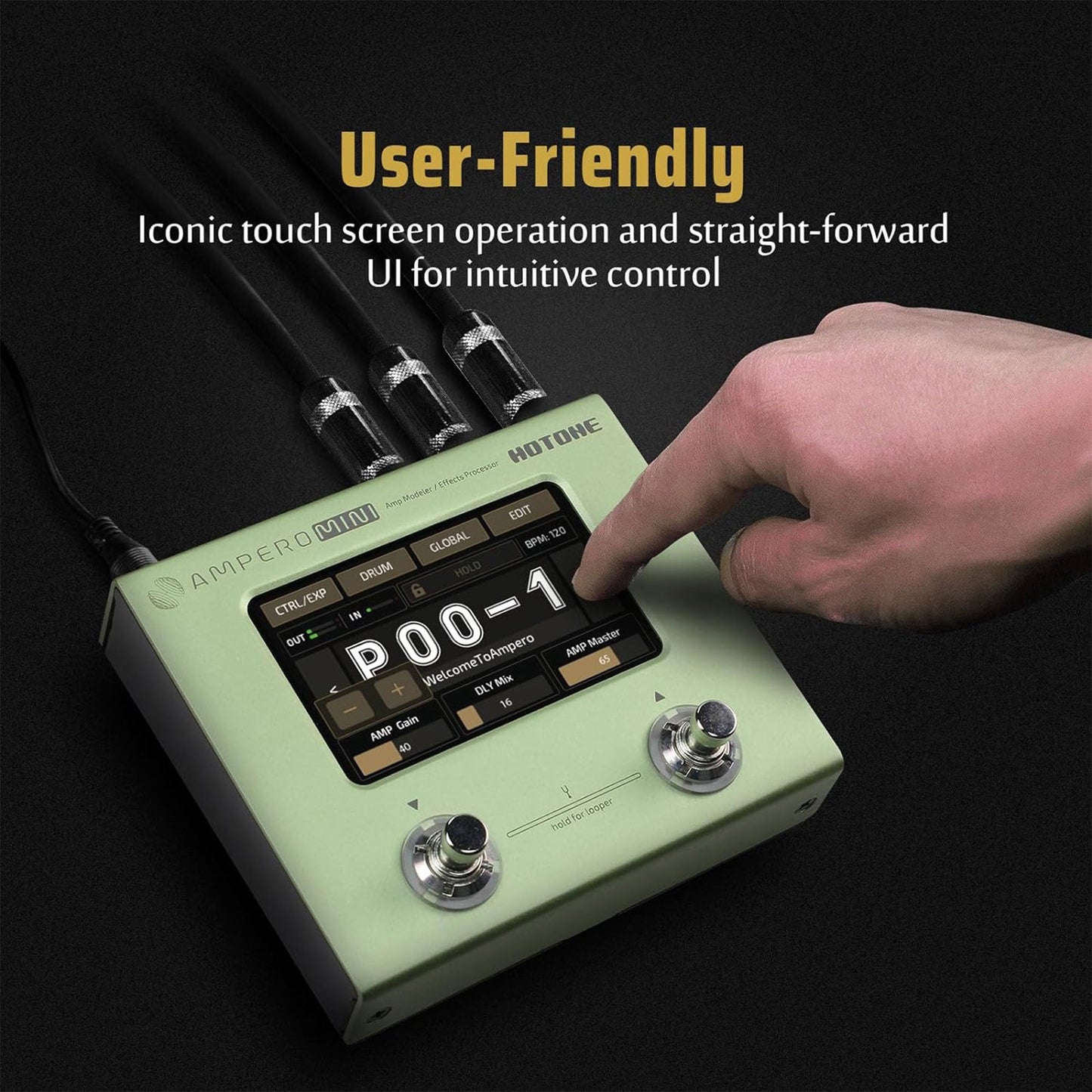 Hotone MP-50MT Ampero MINI Amp Modeler & Multi-Effects Processor - Mustard