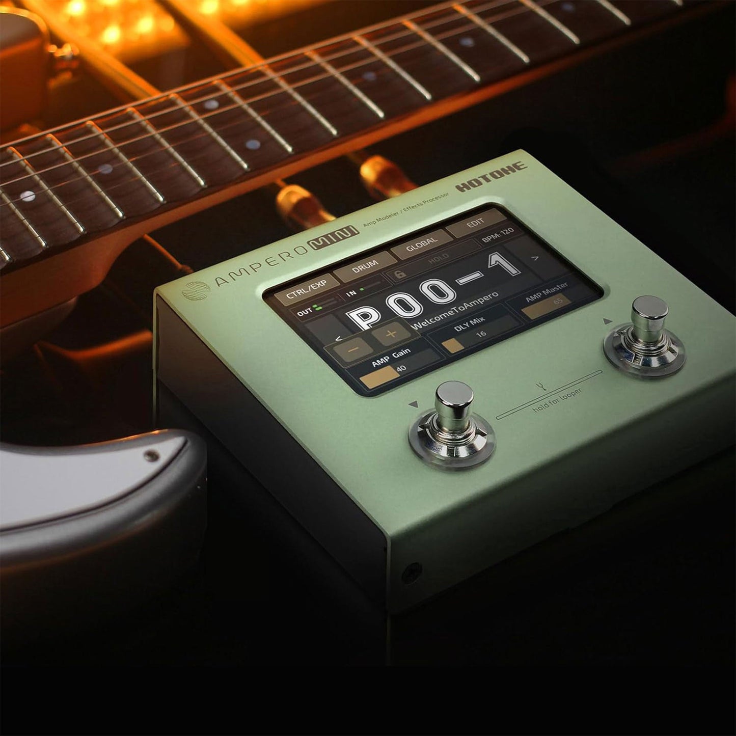 Hotone MP-50MT Ampero MINI Amp Modeler & Multi-Effects Processor - Mustard
