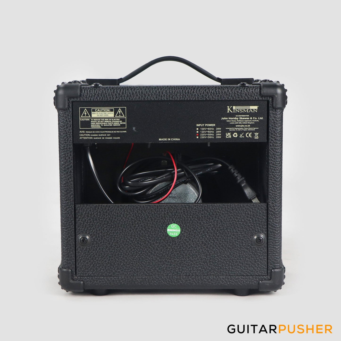 Vintage Coaster Series V49 4-String JB Bass w/ Kinsman 10-Watt Bass Amplifier, Gig Bag, & Accessories - Boulevard Black