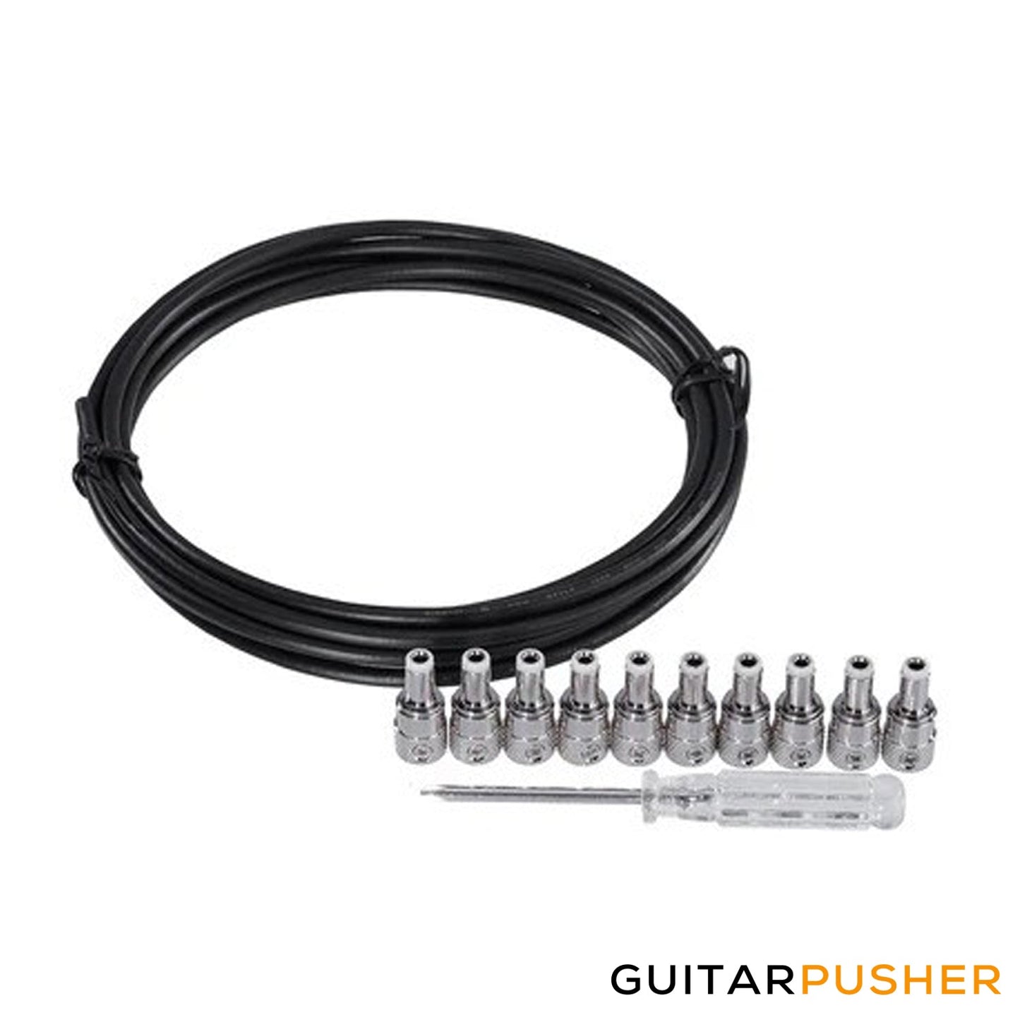 IVU Creator POK-03 Solderless DC Cable Kit (Black) - 12pcs 2.1mm Solder Free Plug, 5meter DC Cable