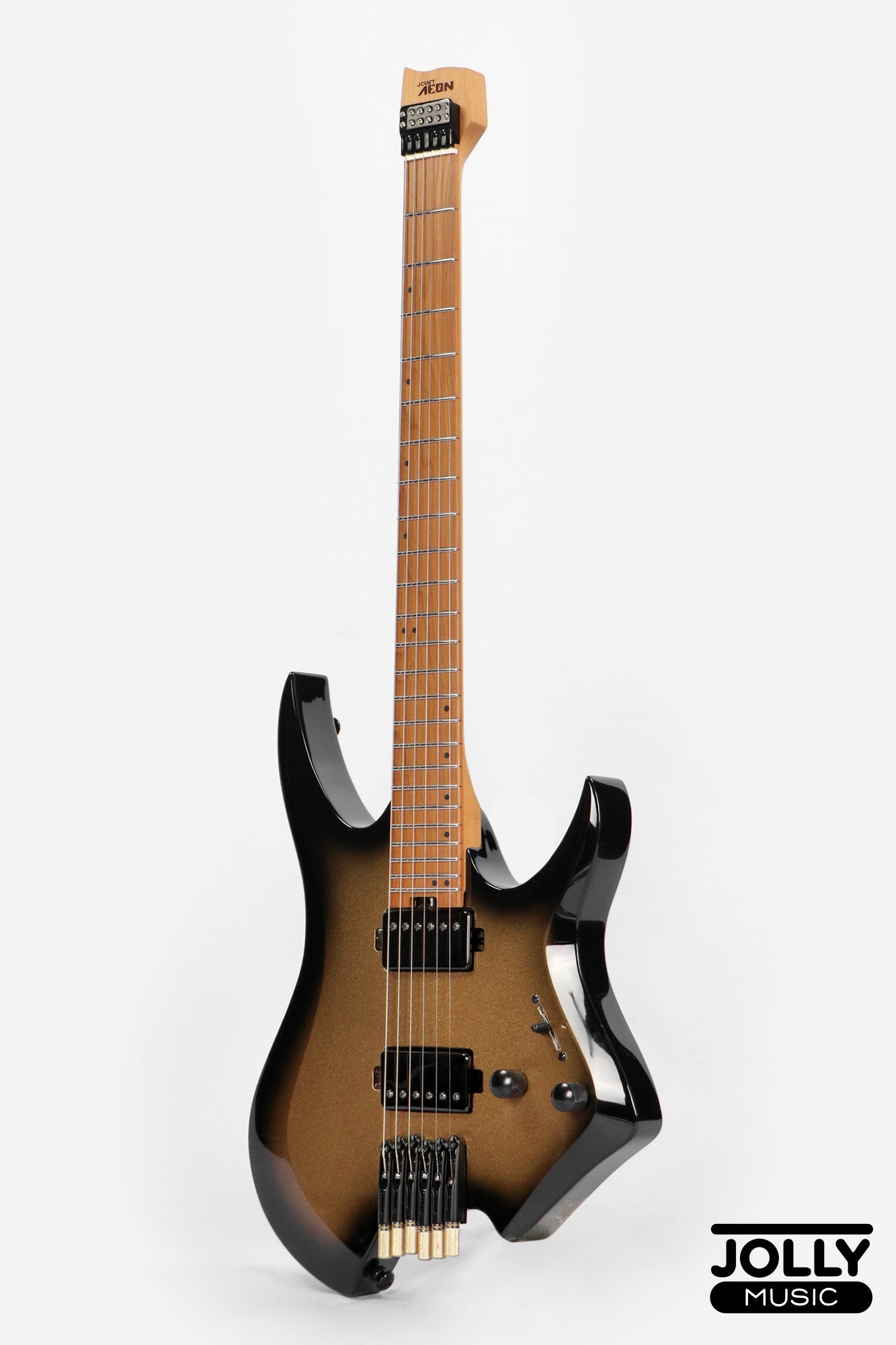 JCraft Aeon Headless Electric Guitar Fixed Bridge Stainless HEF-3 - Gold Burst Fade