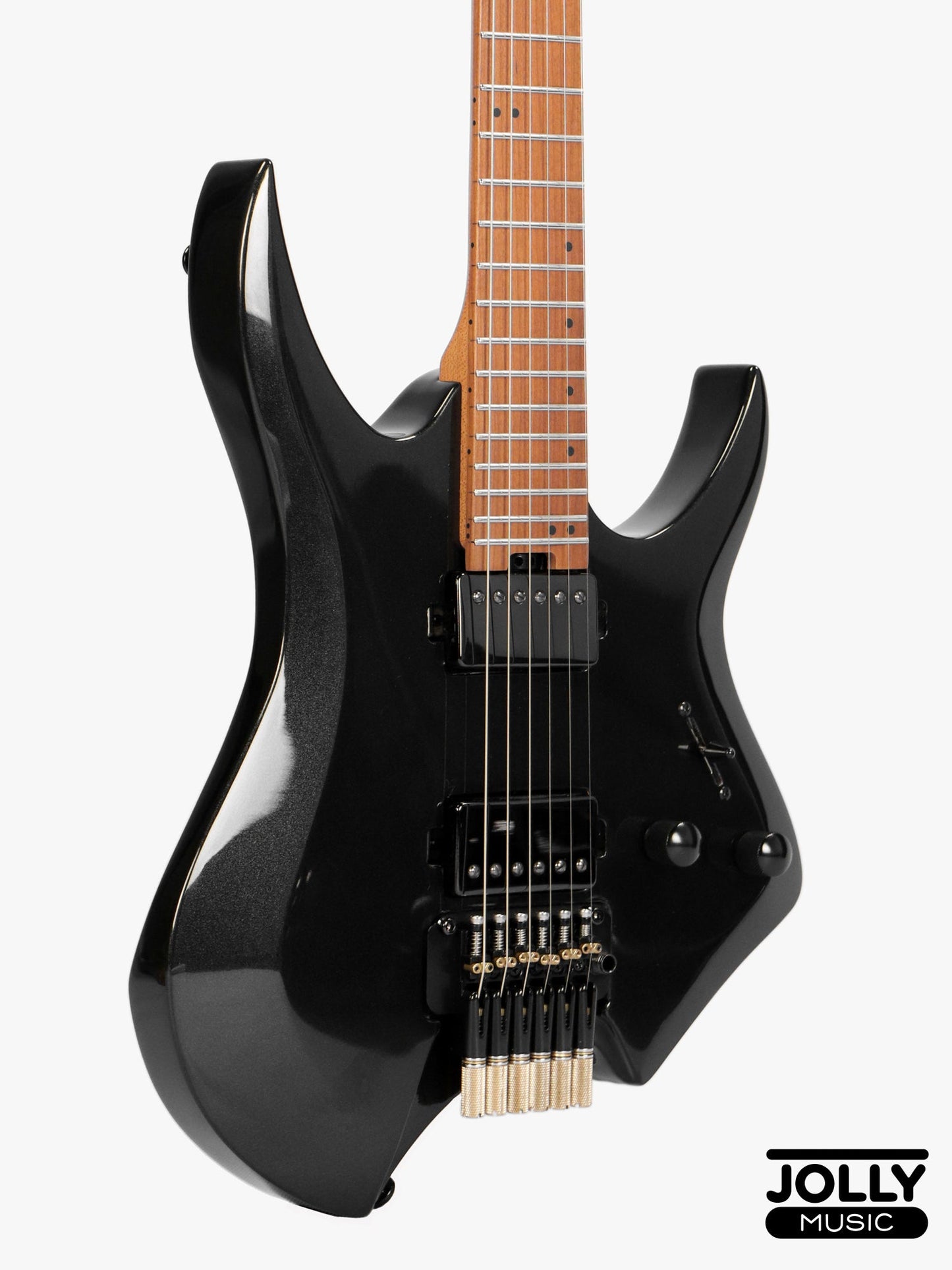 JCraft Aeon Headless Electric Guitar Locking Tremolo Stainless HTR-3 - Metallic Black