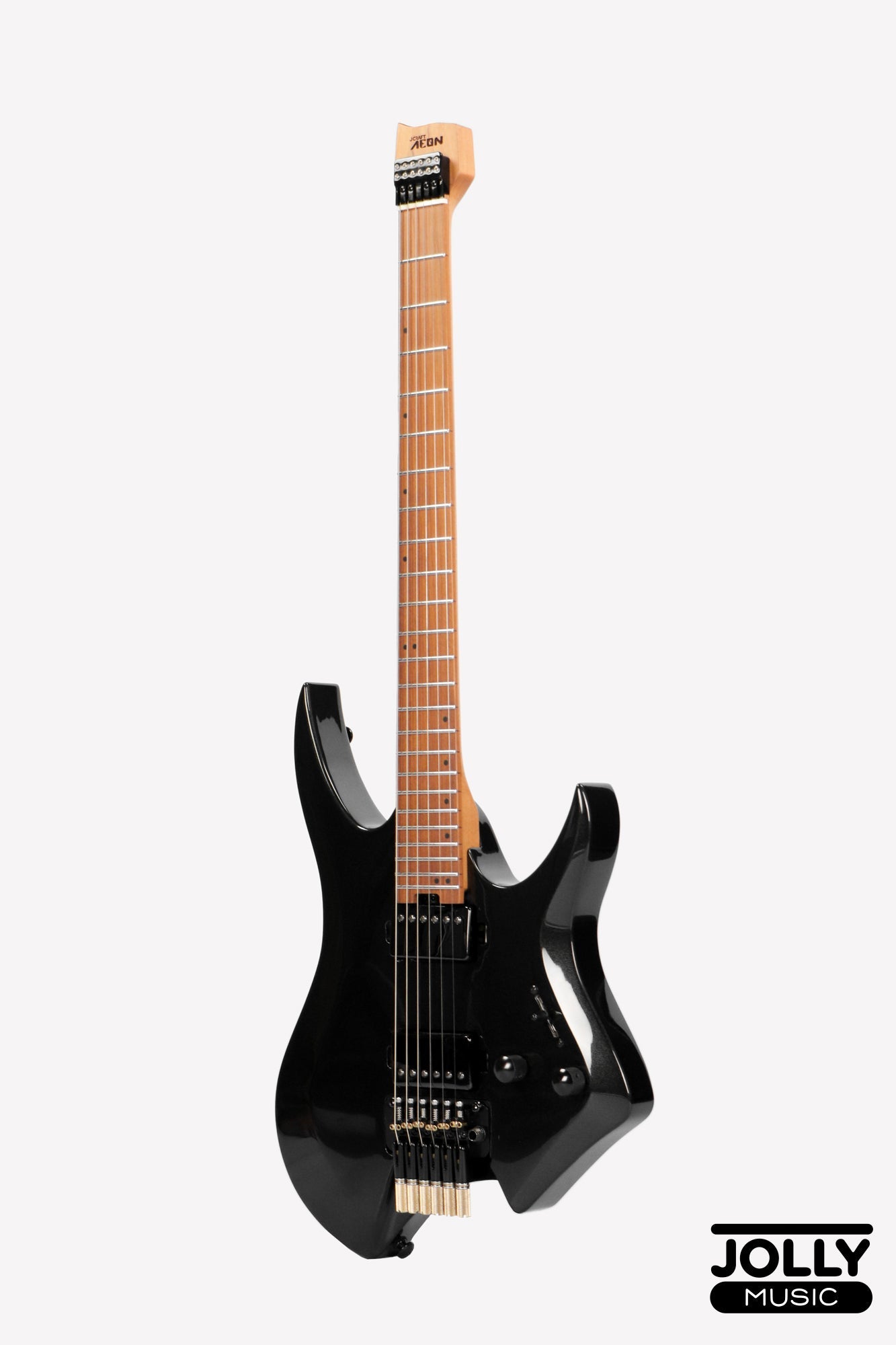 JCraft Aeon Headless Electric Guitar Locking Tremolo Stainless HTR-3 - Metallic Black