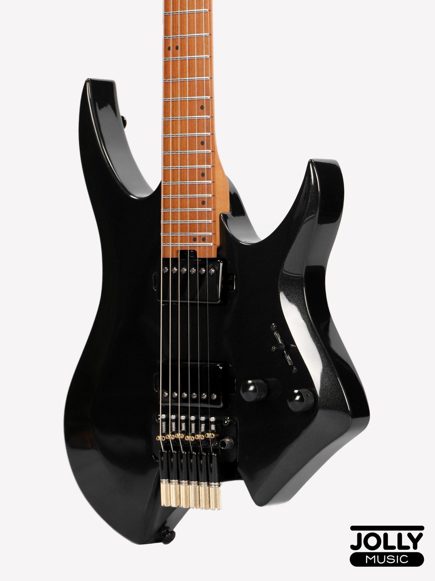 JCraft Aeon Headless Electric Guitar Locking Tremolo Stainless HTR-3 - Metallic Black