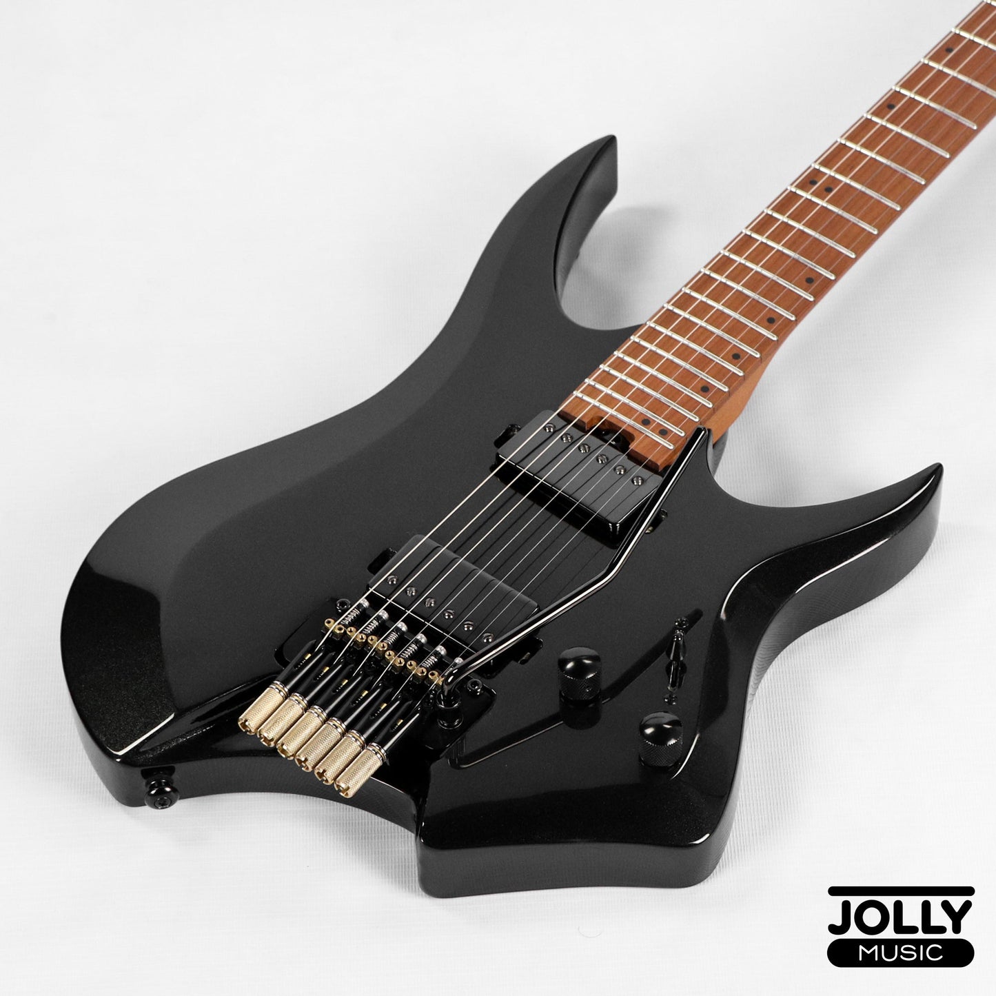 JCraft Aeon Headless Electric Guitar Locking Tremolo Stainless HTR-3 - Metallic Black