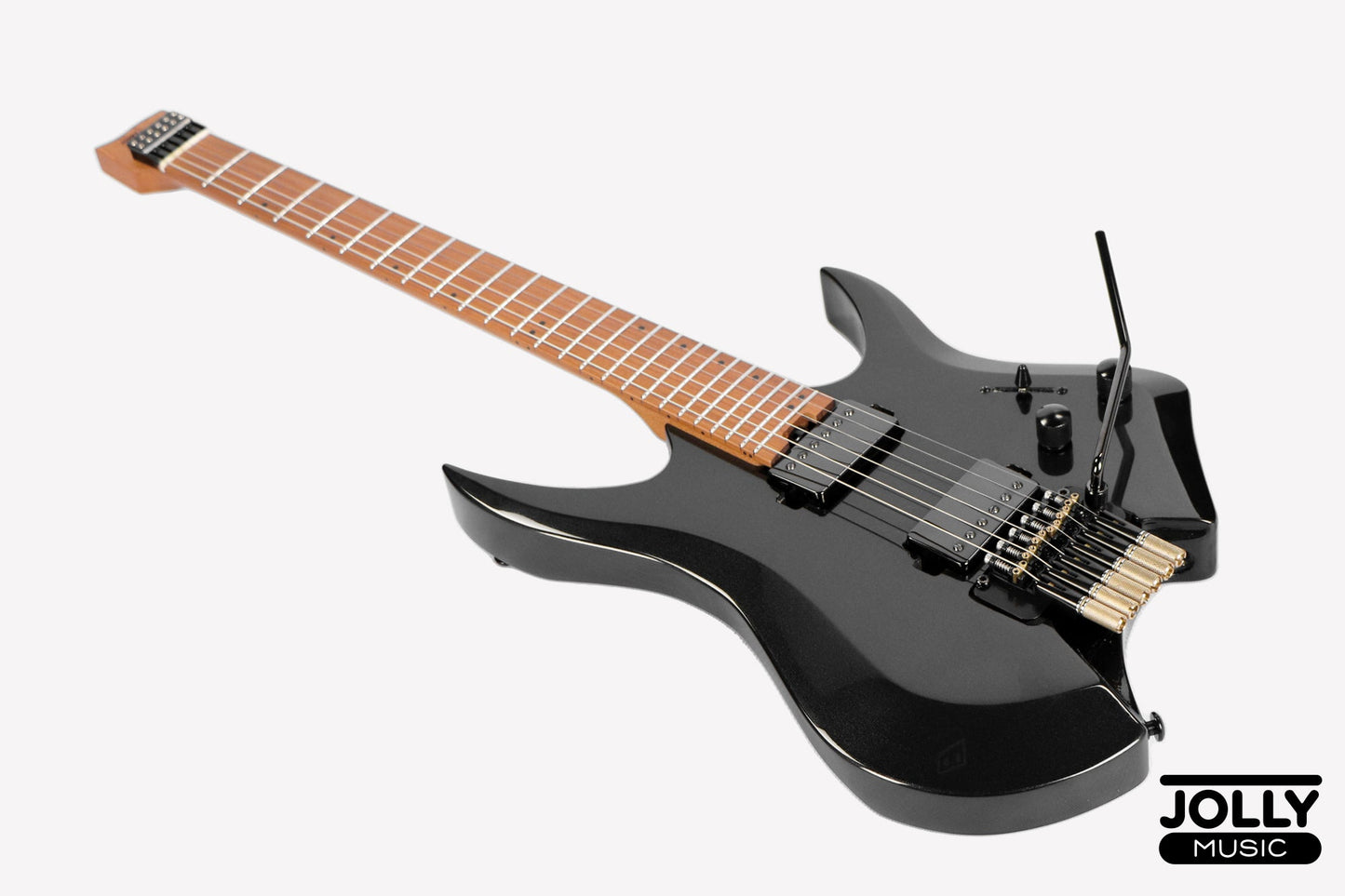 JCraft Aeon Headless Electric Guitar Locking Tremolo Stainless HTR-3 - Metallic Black