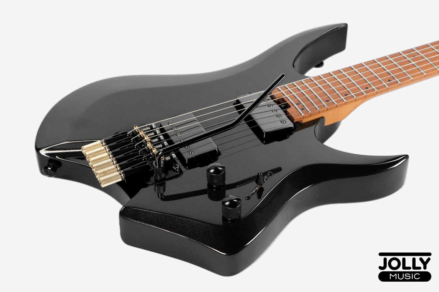 JCraft Aeon Headless Electric Guitar Locking Tremolo Stainless HTR-3 - Metallic Black