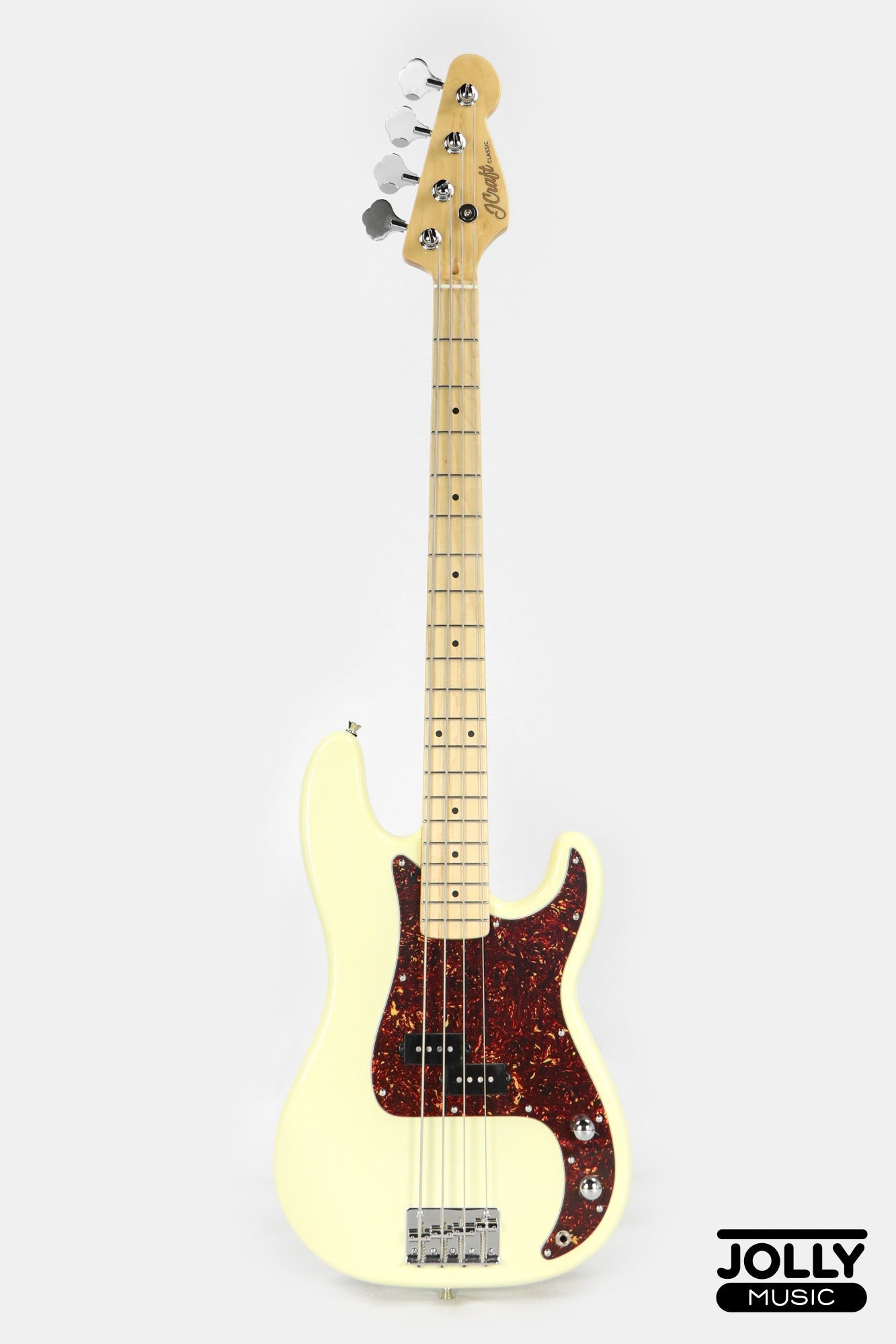 JCraft PB-2 4-String Stainless Frets Bass Guitar - Pastel Yellow
