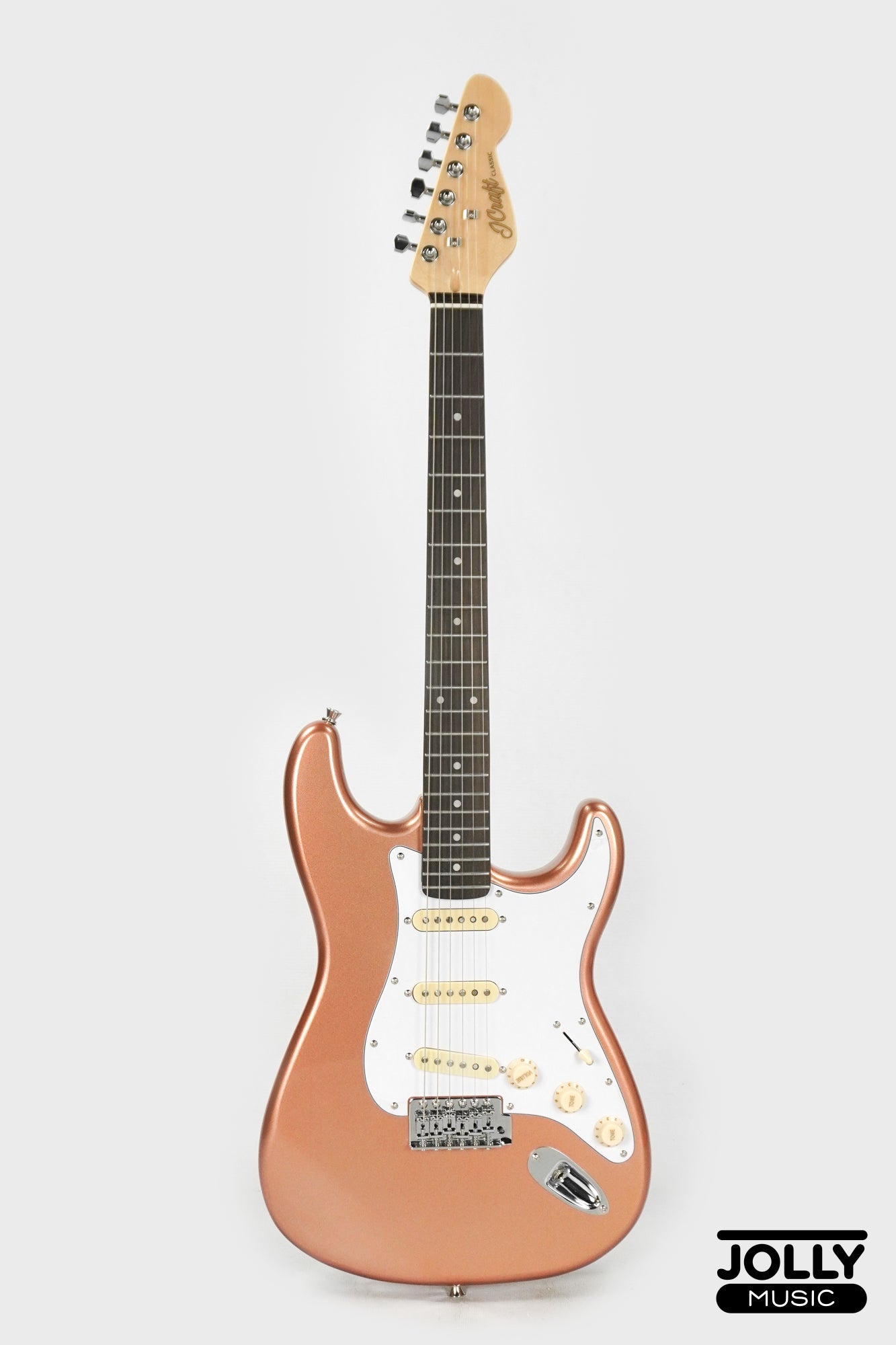JCraft S-2 Stratocaster Stainless Frets Electric Guitar - RW / Rose Gold