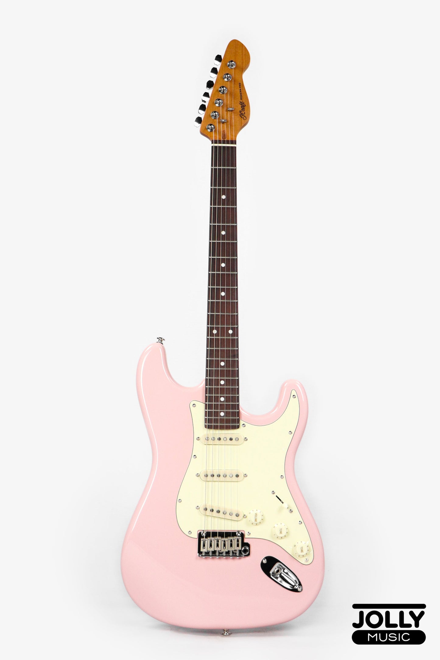 JCraft S-3 PRO Modern SSS Electric Guitar - Shell Pink
