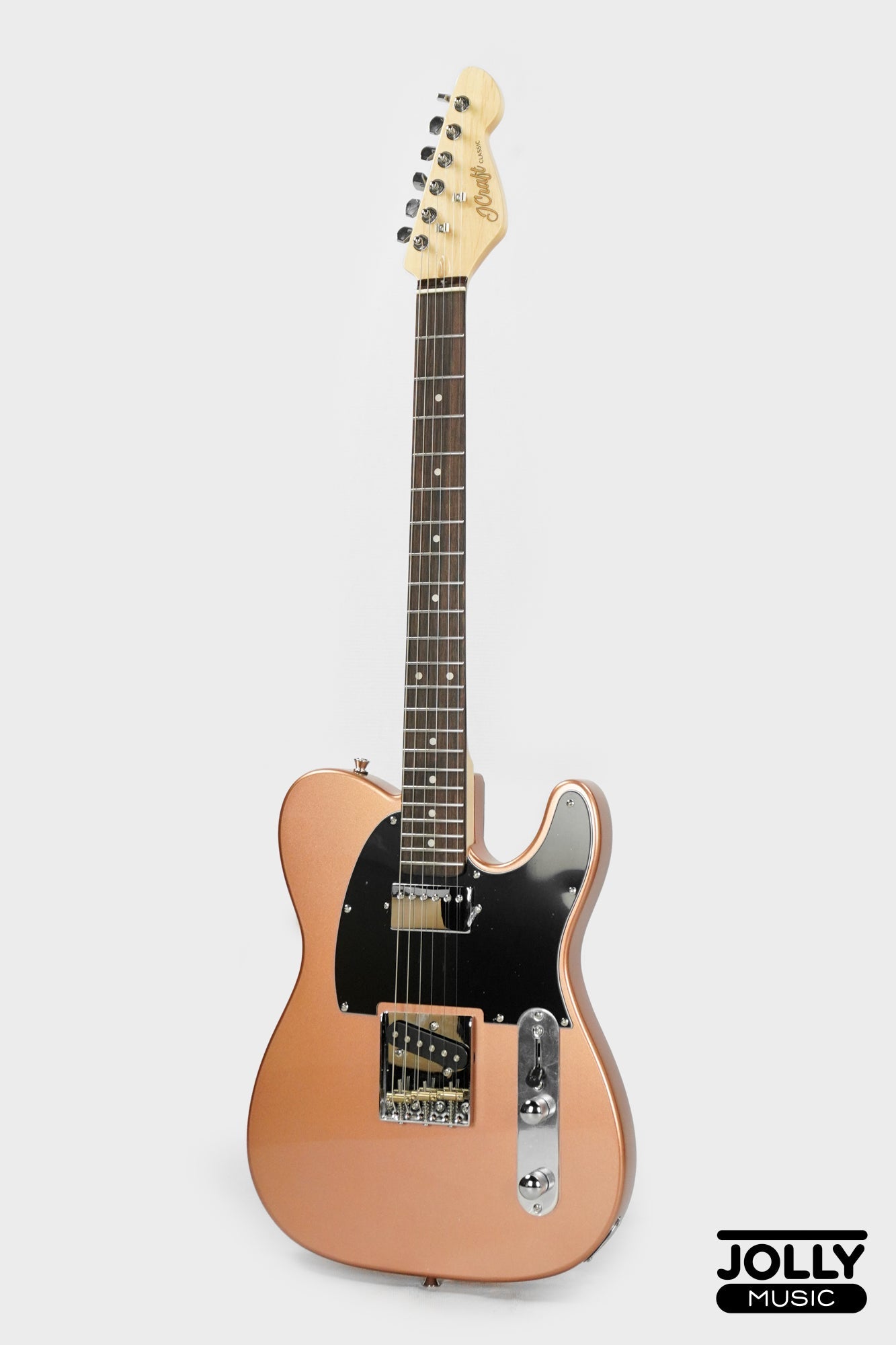 JCraft T-2HC Telecaster Stainless Frets Electric Guitar - Rose Gold