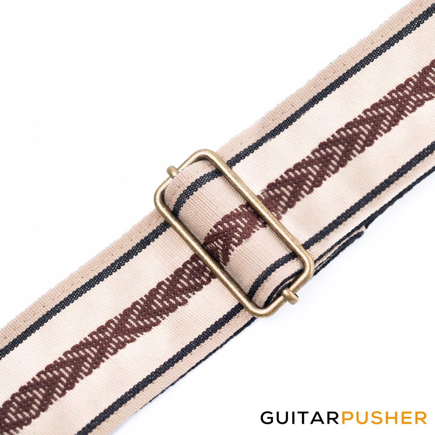 Panlipi Loom Weave Cuabao BAGU05A Guitar Strap - Brown Cream