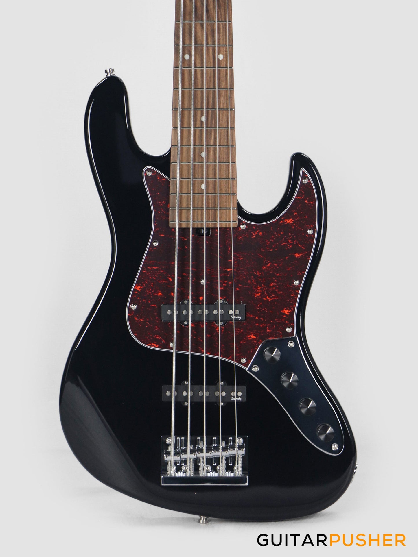 Sadowsky Metro Express 5 Morado Fingerboard, Tortoise Pickguard 5-String Bass Guitar - Black Metallic