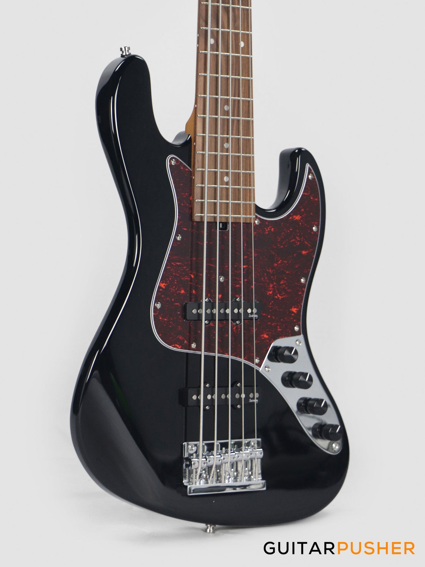 Sadowsky Metro Express 5 Morado Fingerboard, Tortoise Pickguard 5-String Bass Guitar - Black Metallic