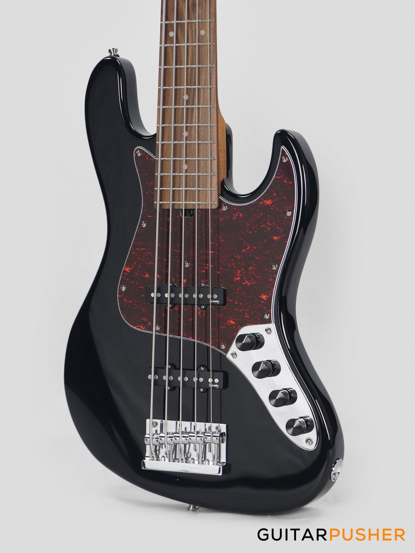 Sadowsky Metro Express 5 Morado Fingerboard, Tortoise Pickguard 5-String Bass Guitar - Black Metallic