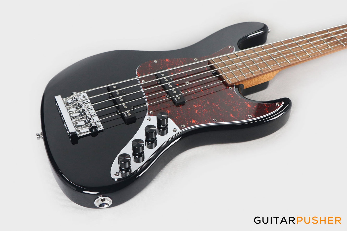 Sadowsky Metro Express 5 Morado Fingerboard, Tortoise Pickguard 5-String Bass Guitar - Black Metallic