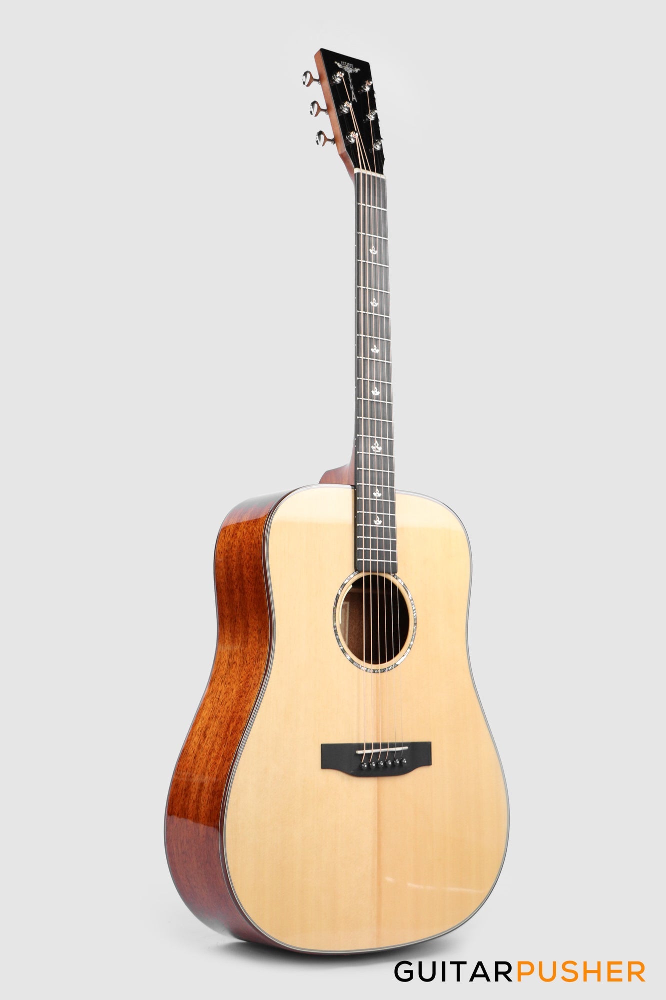 Tyma TD-10E Solid Sitka Spruce Top African Peach Core Dreadnought Acoustic-Electric Guitar with T-200 MAX preamp