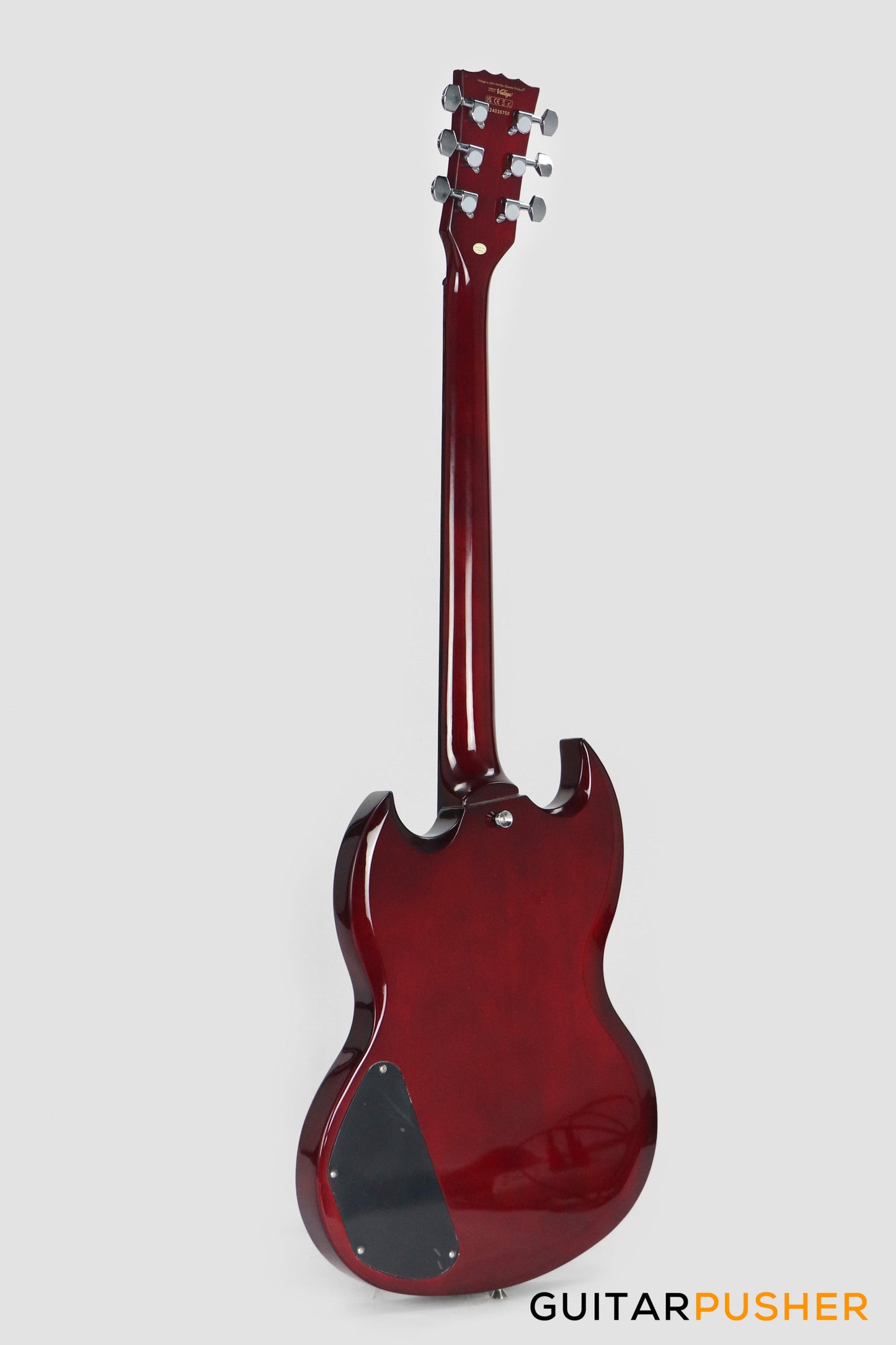 Vintage Coaster Series V69 Electric Guitar w/ Kinsman 10-Watt Amplifier, Gig Bag, & Accessories - Cherry Red