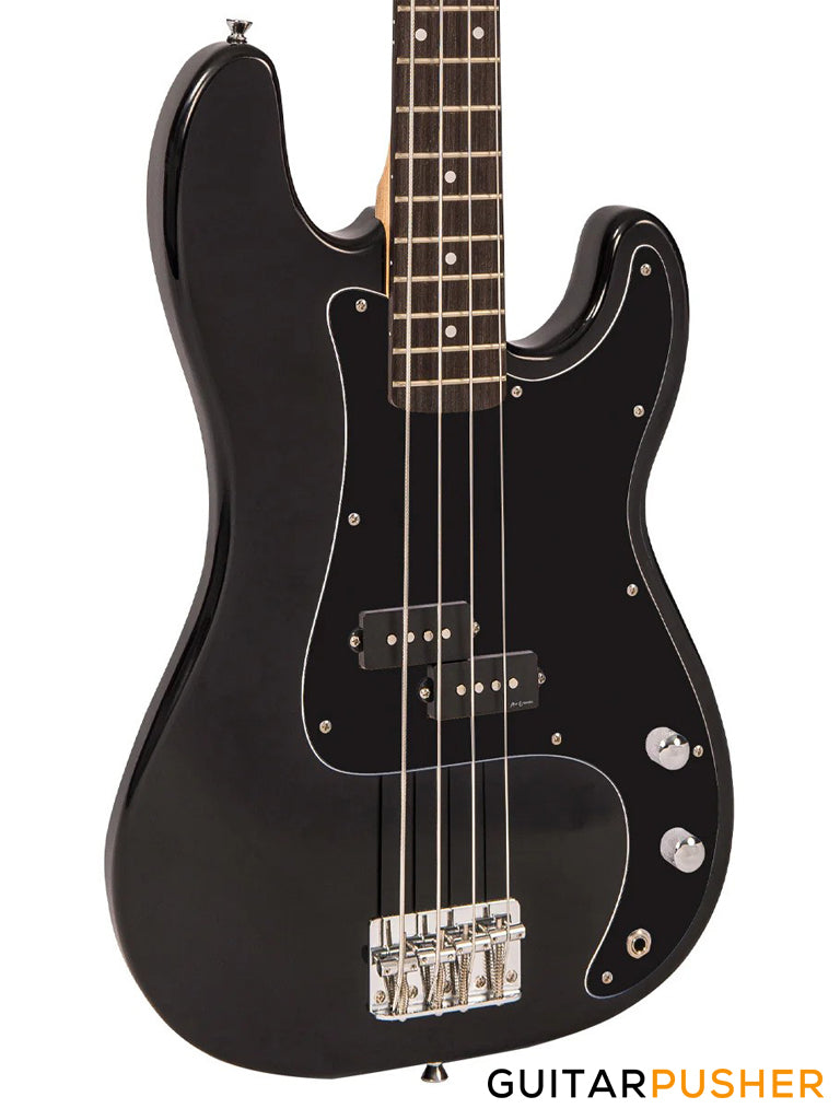 Vintage Coaster Series V40 4-String PB Bass w/ Kinsman 10-Watt Bass Amplifier, Gig Bag, & Accessories - Boulevard Black