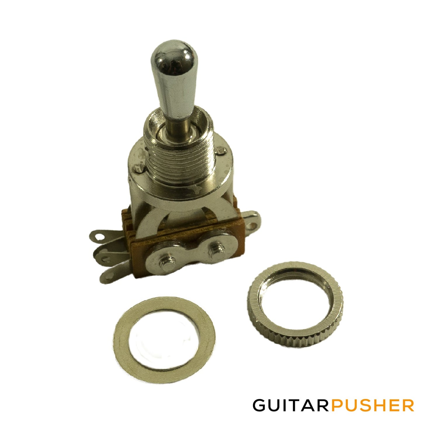 WD 3 Position Toggle Switch For LP Style Guitars 2 Pickup - Chrome With Chrome Metal Tip