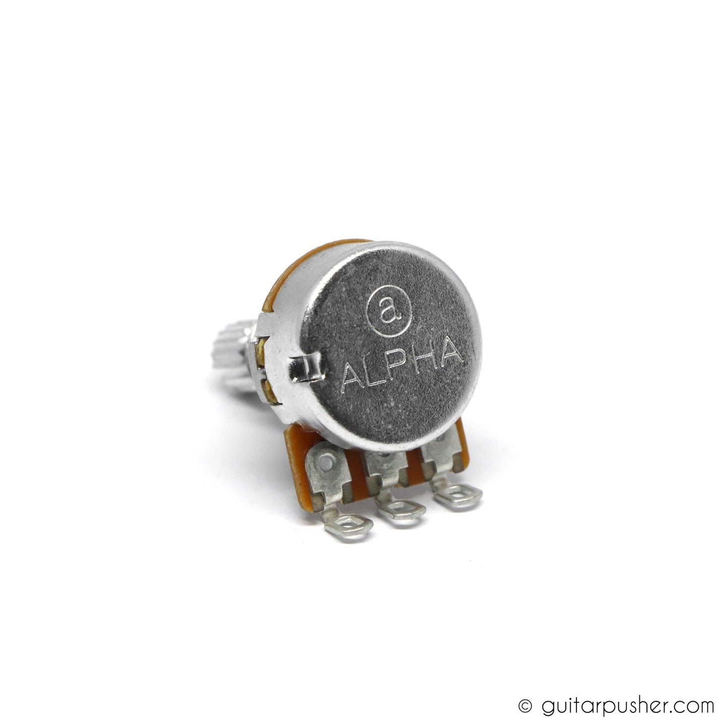 Alpha 50k MINI Potentiometer 8mm Hole, Metric, 18 Spline Coarse Solid Shaft, High Torque 1/4 inch