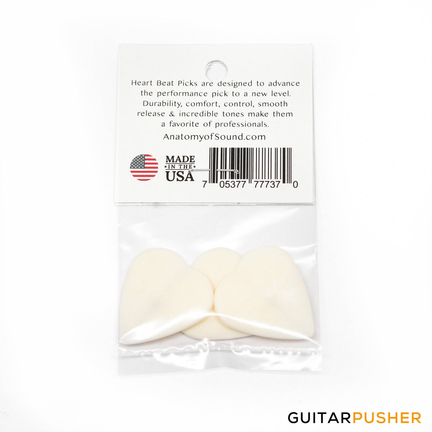 Anatomy of Sound Heart Beat Embossed Jazz Light White 3-pack (705377777370)