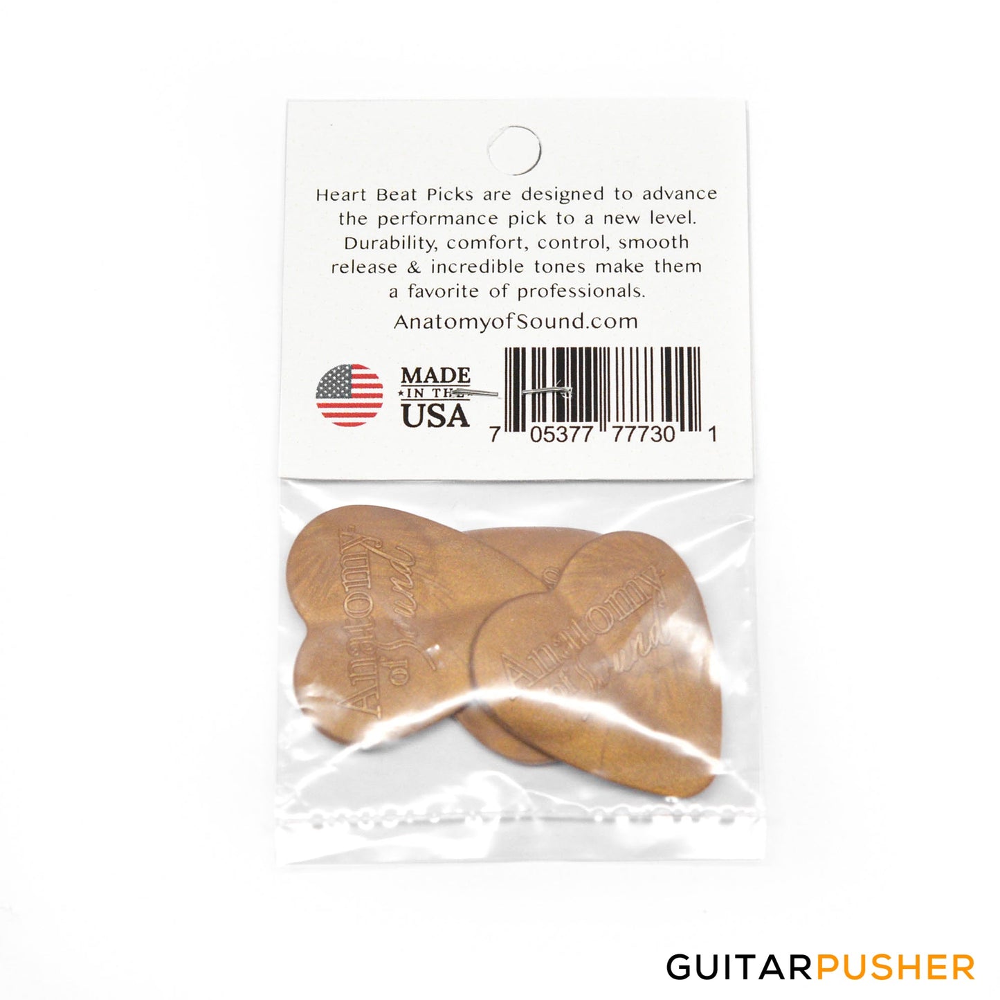 Anatomy of Sound Heart Beat Embossed Standard Medium Brown 3-pack (705377777301)