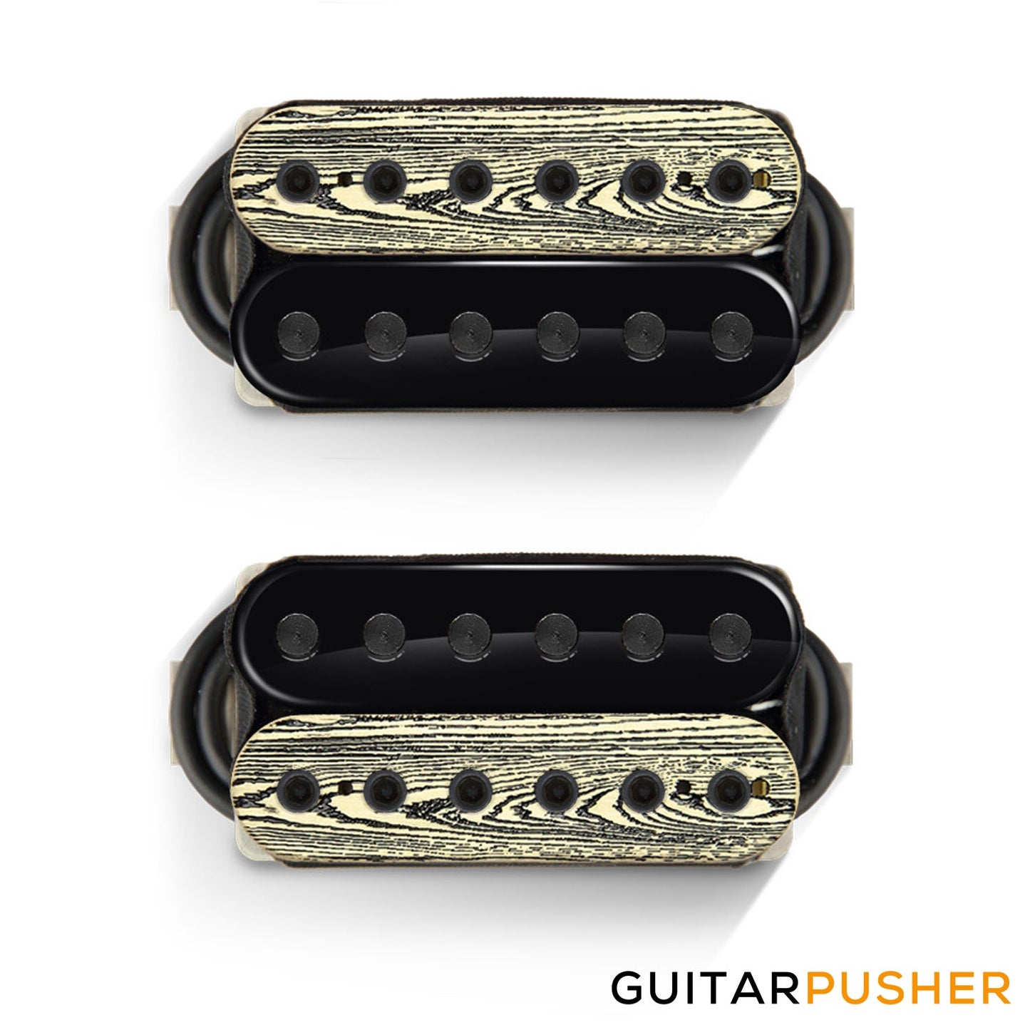 Bareknuckle Unity Calibrated Humbucker Pickup Set, Open Zebra (Woodtech Cream, Black + Black, Woodtech Cream), Black Bolts