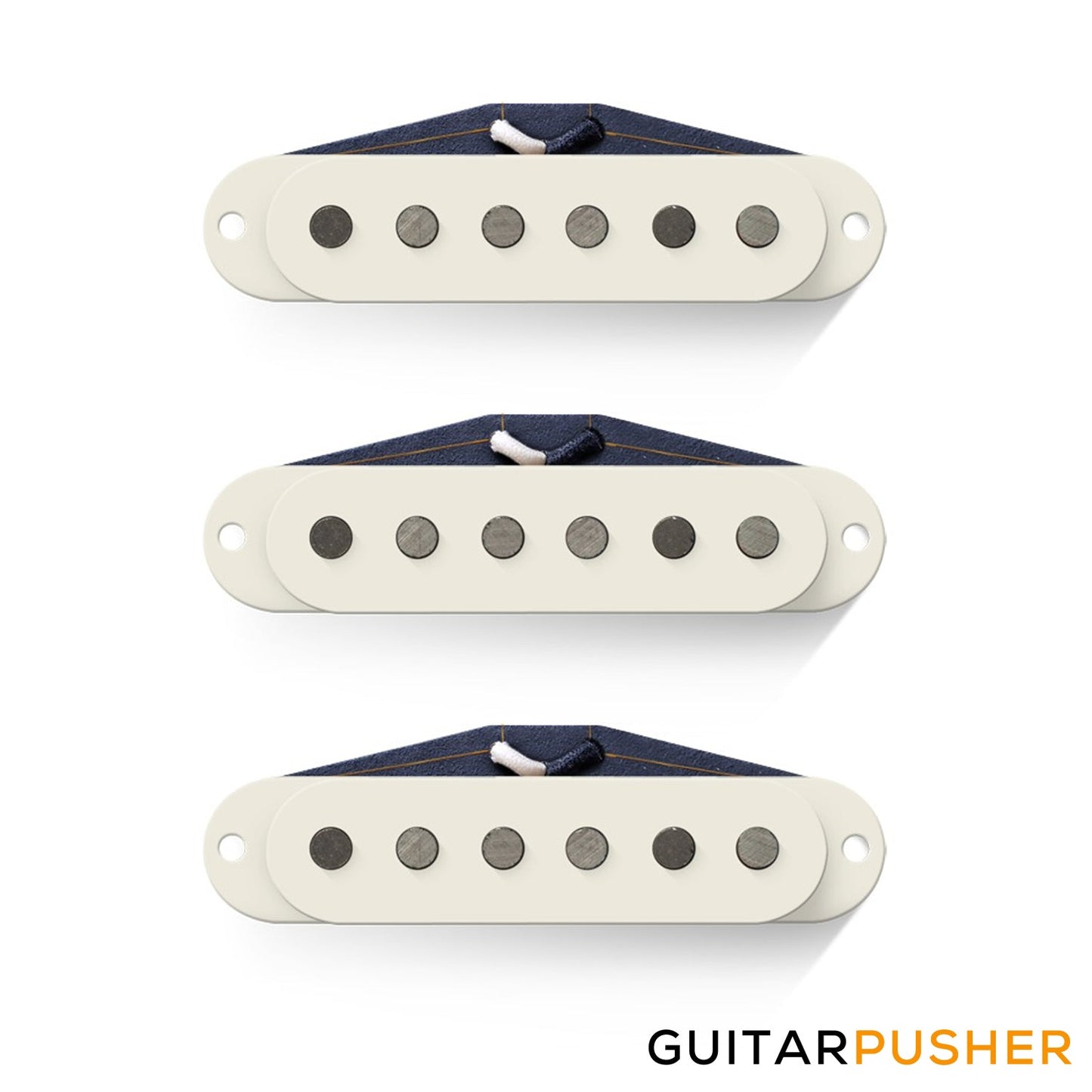 Bareknuckle Apache Calibrated Strat Pickup Set, RWRP, Vintage Stagger, Parchment White