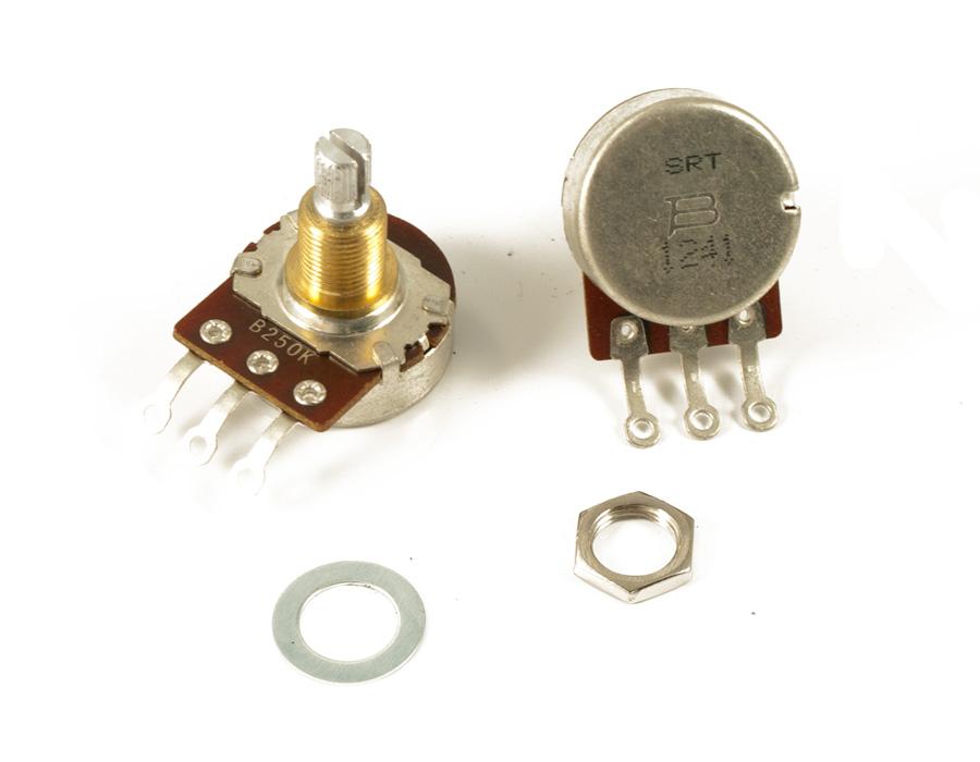 Bourns Pro Audio 250k Audio Taper Long Life Potentiometer 3/8 tall Split Shaft - GuitarPusher