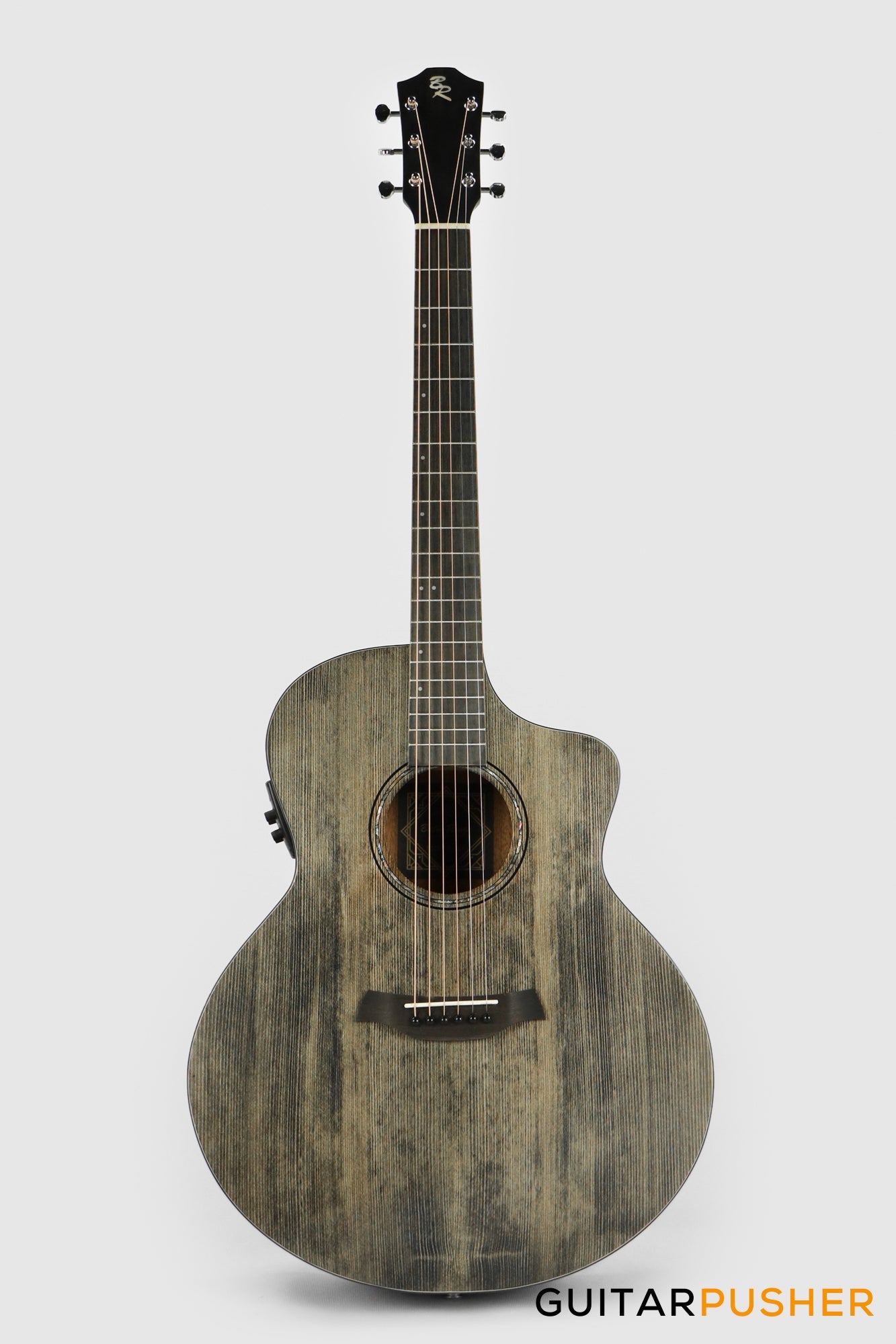 Baton Rouge X11S/FJE-SCC Solid Spruce Top/Mahogany Folk Jumbo Acoustic-Electric Guitar - Screwed Charcoal Satin