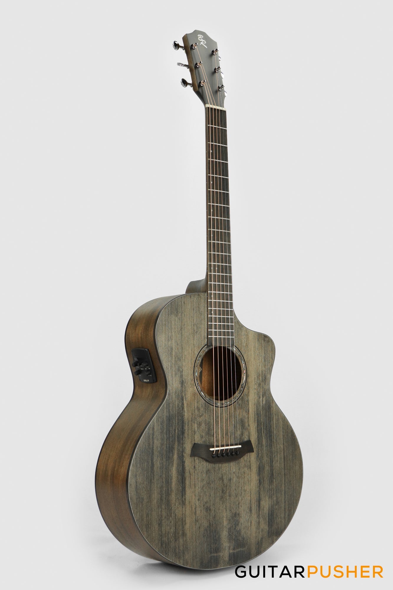 Baton Rouge X11S/FJE-SCC Solid Spruce Top/Mahogany Folk Jumbo Acoustic-Electric Guitar - Screwed Charcoal Satin