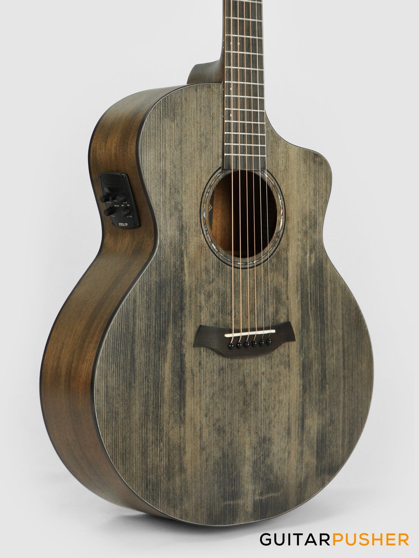 Baton Rouge X11S/FJE-SCC Solid Spruce Top/Mahogany Folk Jumbo Acoustic-Electric Guitar - Screwed Charcoal Satin