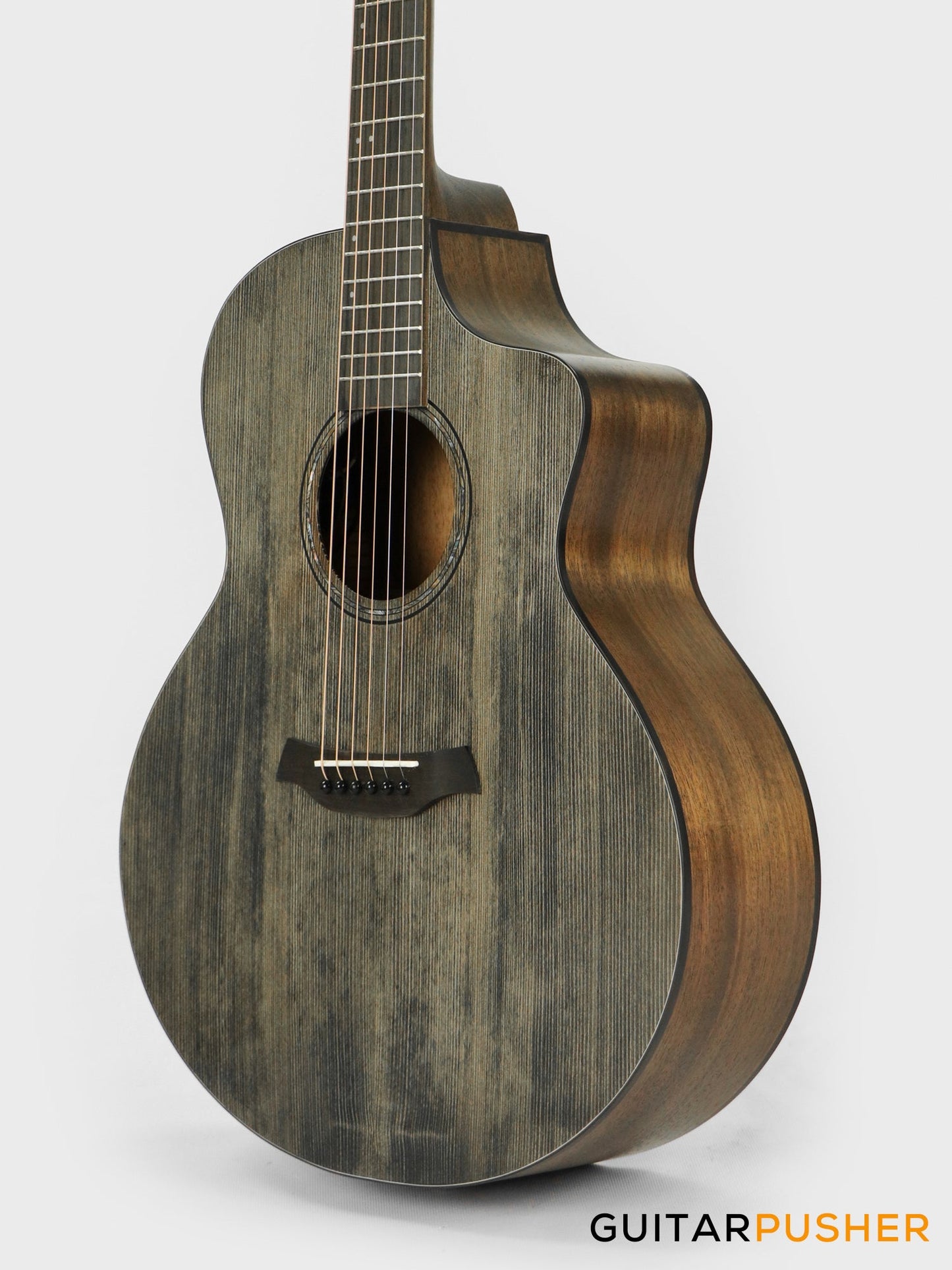Baton Rouge X11S/FJE-SCC Solid Spruce Top/Mahogany Folk Jumbo Acoustic-Electric Guitar - Screwed Charcoal Satin