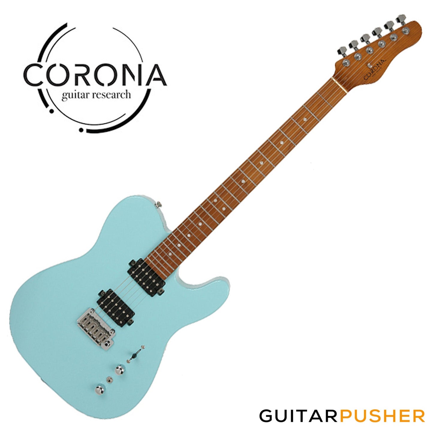 Corona Guitars Modern Plus T (HH) T-Style Electric Guitar w/ Gig Bag - Daphne Blue
