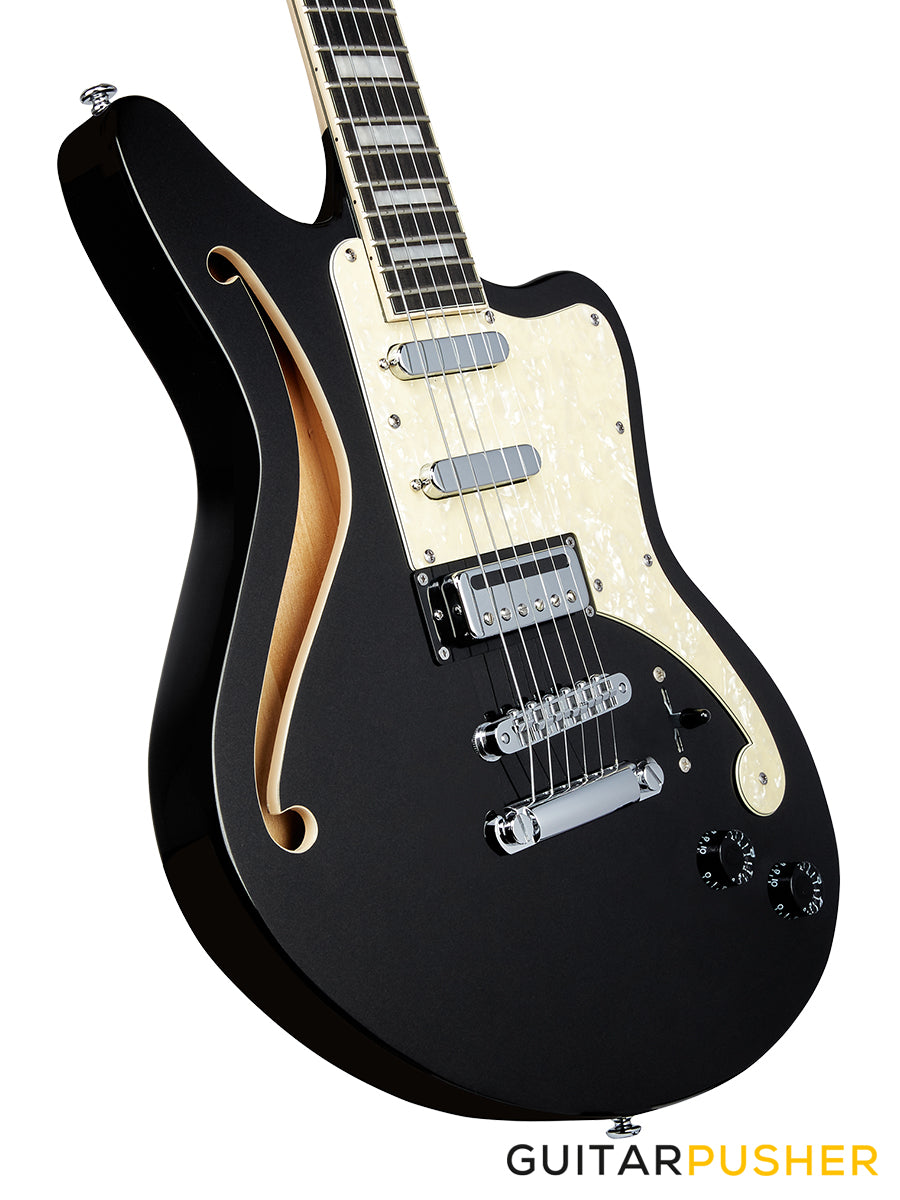 D'Angelico Premier Bedford SH Offset Electric Guitar (Black Flake)