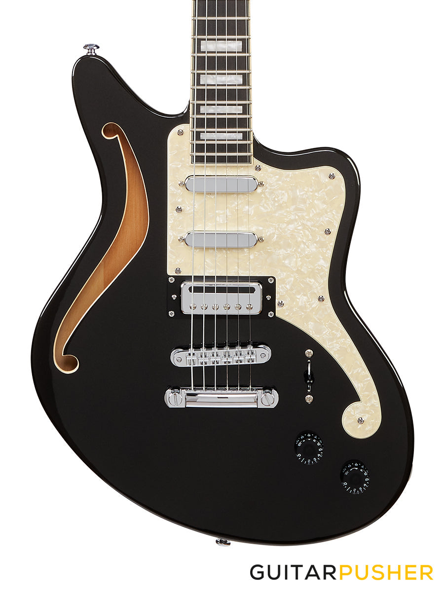 D'Angelico Premier Bedford SH Offset Electric Guitar (Black Flake)