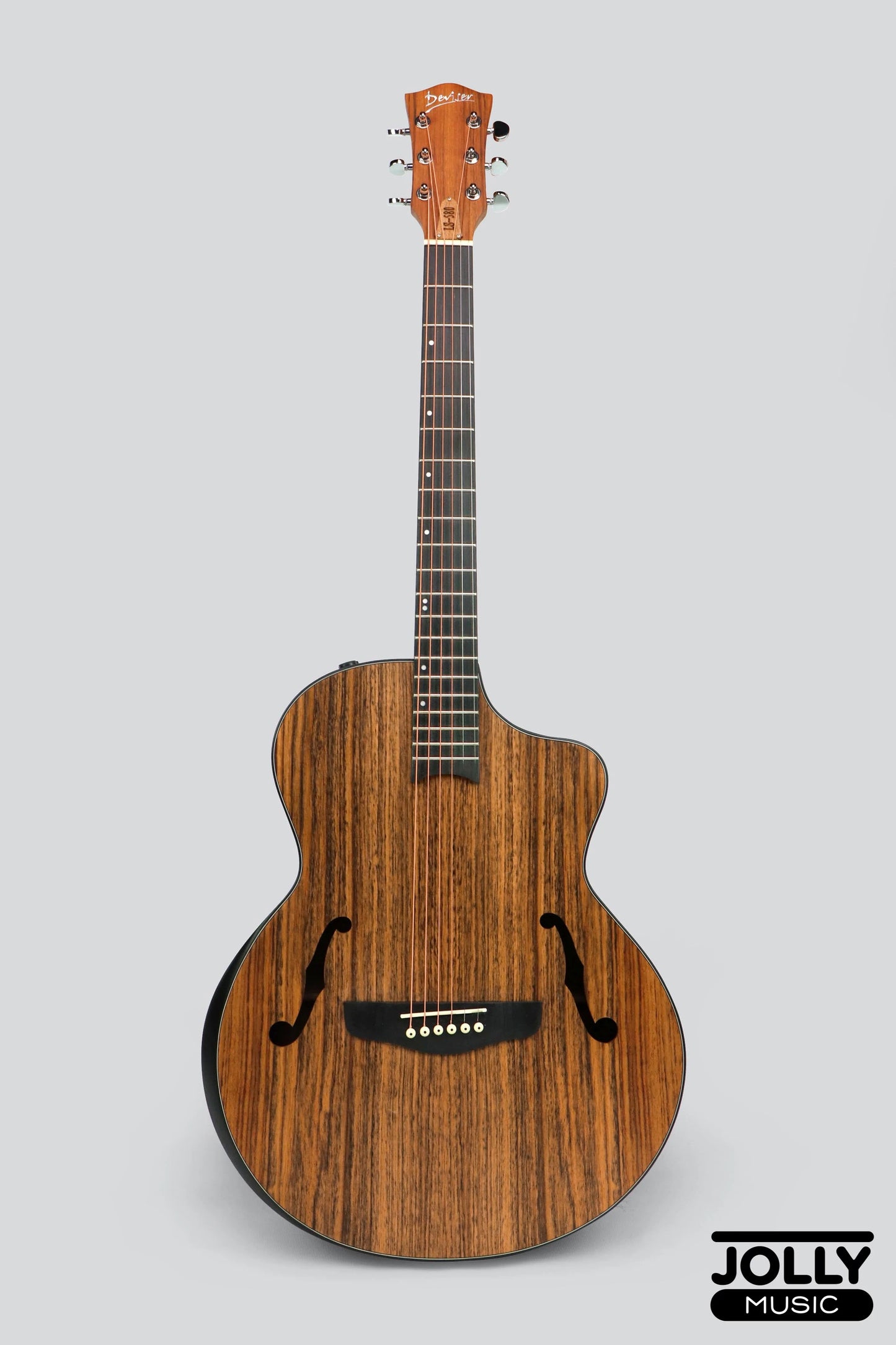 Deviser LS-580 Semi-Acoustic Guitar w/ Beveled Armrest (All-Walnut)