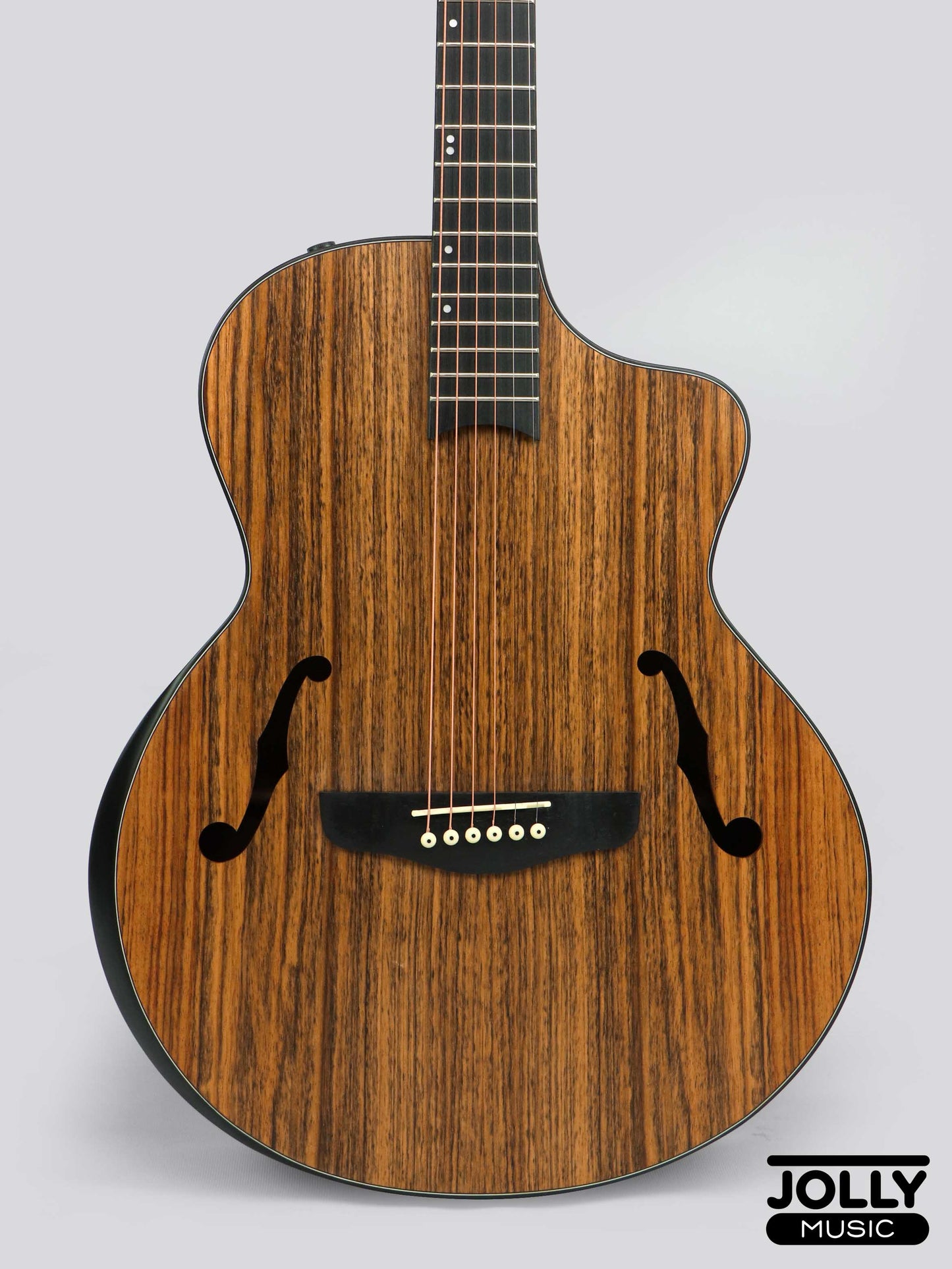 Deviser LS-580 Semi-Acoustic Guitar w/ Beveled Armrest (All-Walnut)