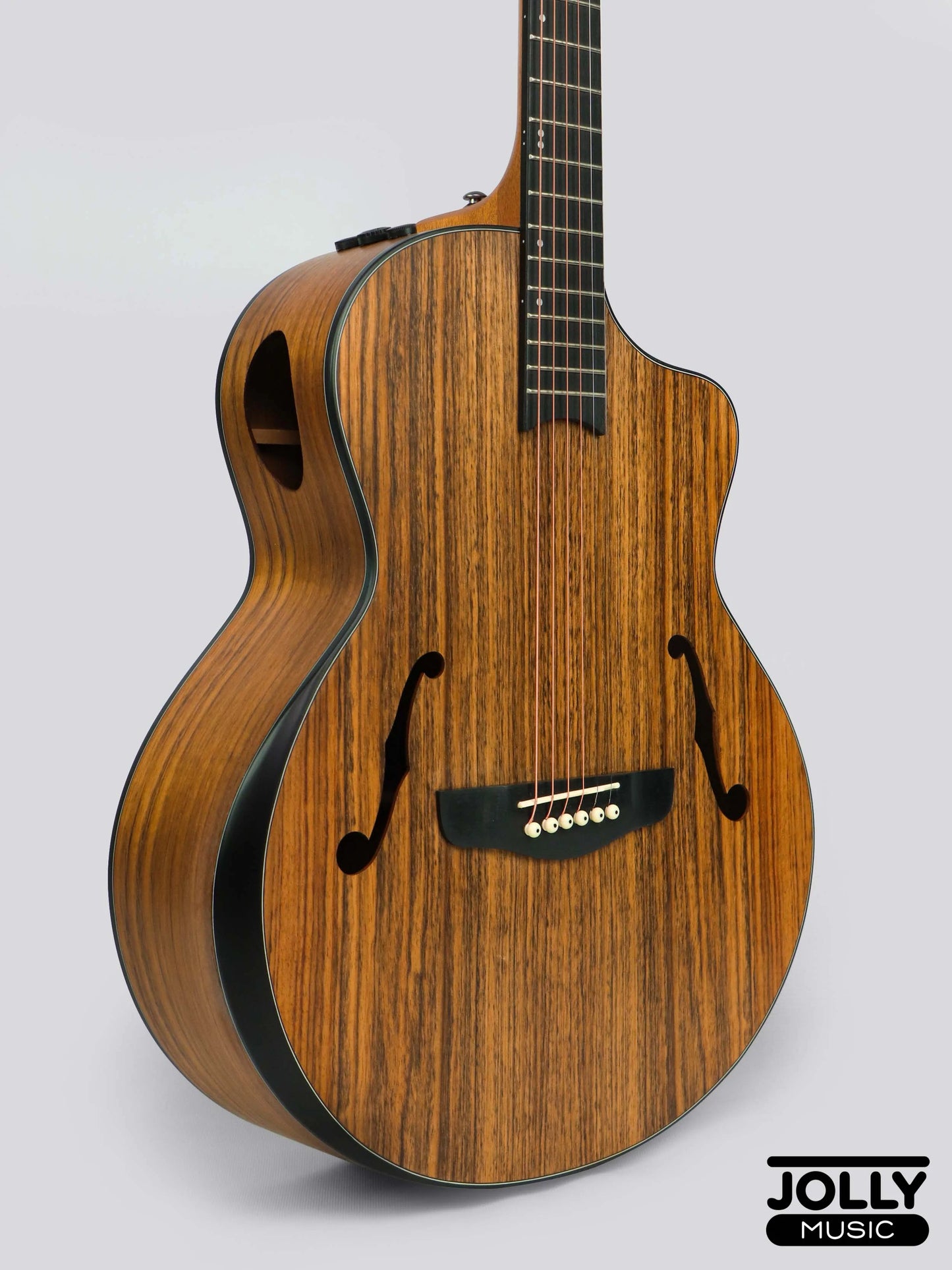 Deviser LS-580 Semi-Acoustic Guitar w/ Beveled Armrest (All-Walnut)