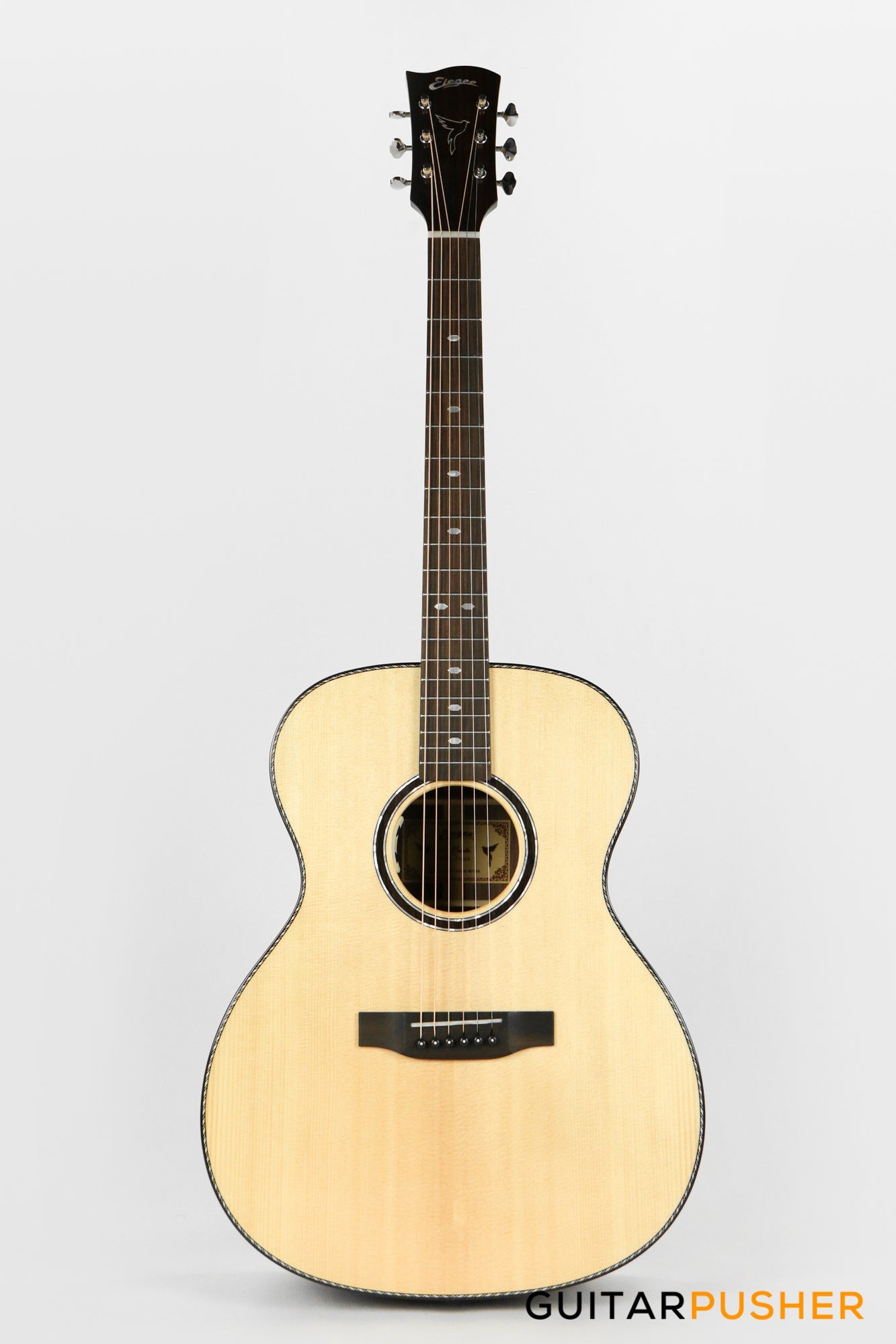 Elegee Katala Solid Sitka Spruce Top OM Acoustic-Electric Guitar with Dual Pickup System