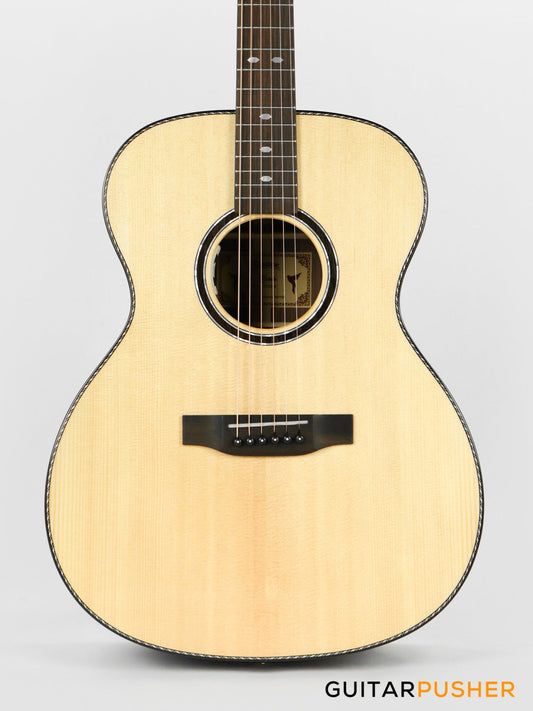 Elegee Katala Solid Sitka Spruce Top  OM Acoustic-Electric Guitar with Dual Pickup System
