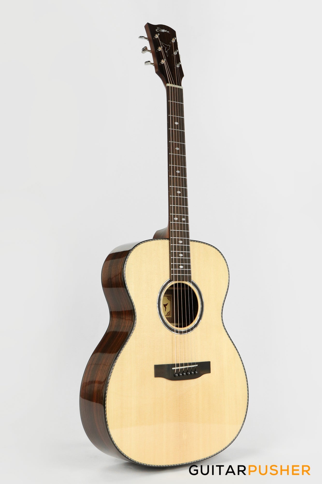Elegee Katala Solid Sitka Spruce Top OM Acoustic-Electric Guitar with Dual Pickup System